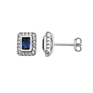Sterling Silver & CZ Earrings - KU1017 - Hallmark Jewellers Formby & The Jewellers Bench Widnes