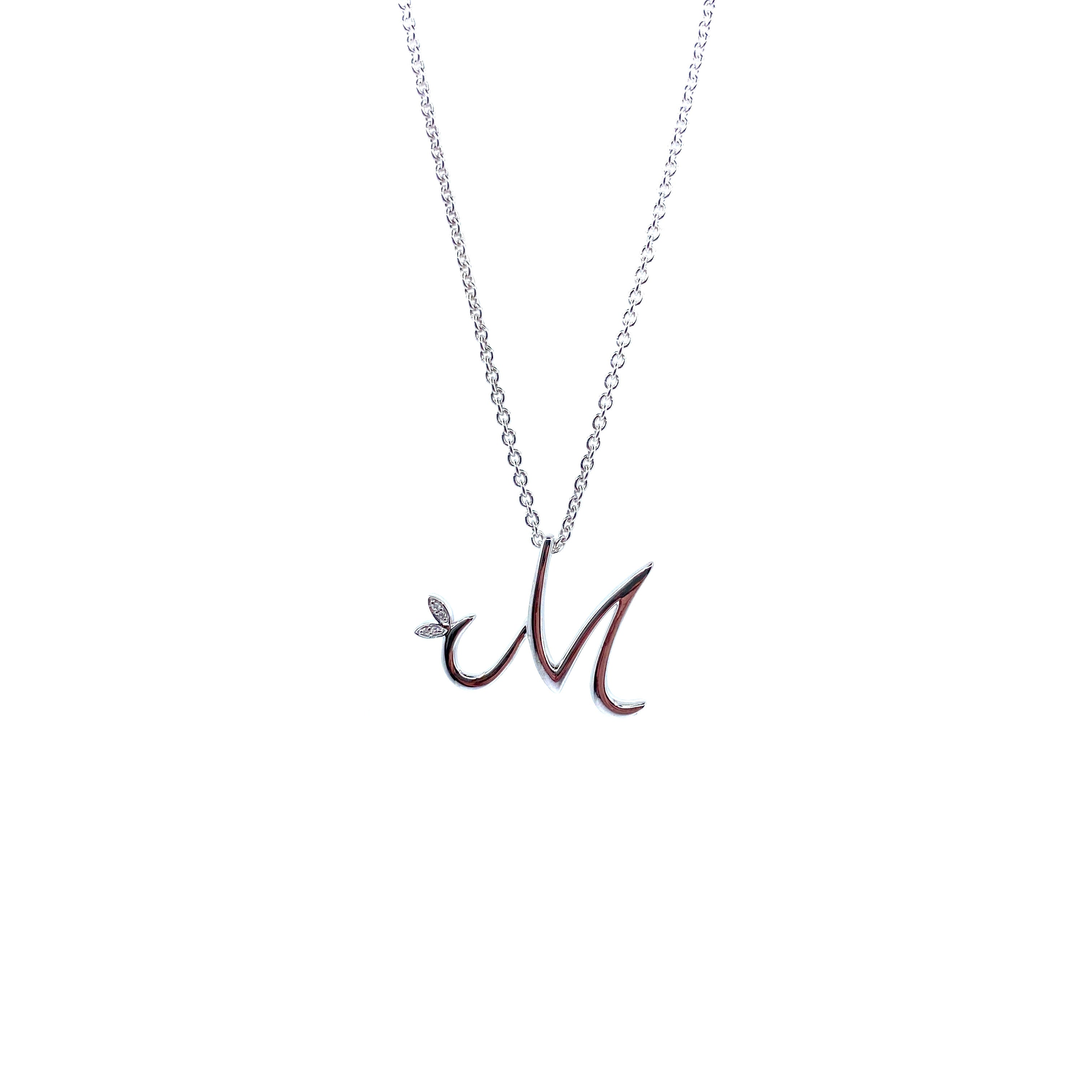 Silver Initial with Diamond Detail - MJI005 - Hallmark Jewellers Formby & The Jewellers Bench Widnes