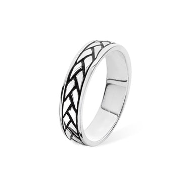 Sterling Silver Gents Plait Band - KU1034 - Hallmark Jewellers Formby & The Jewellers Bench Widnes