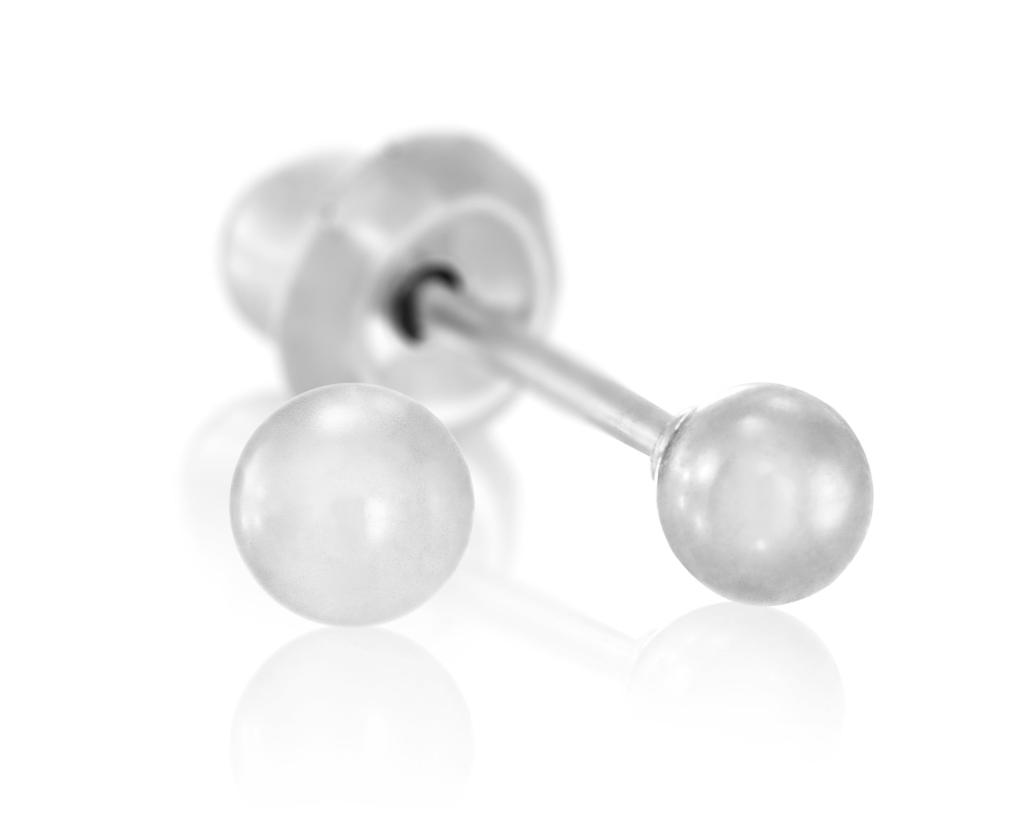 9ct White Gold 3mm Ball - 125T