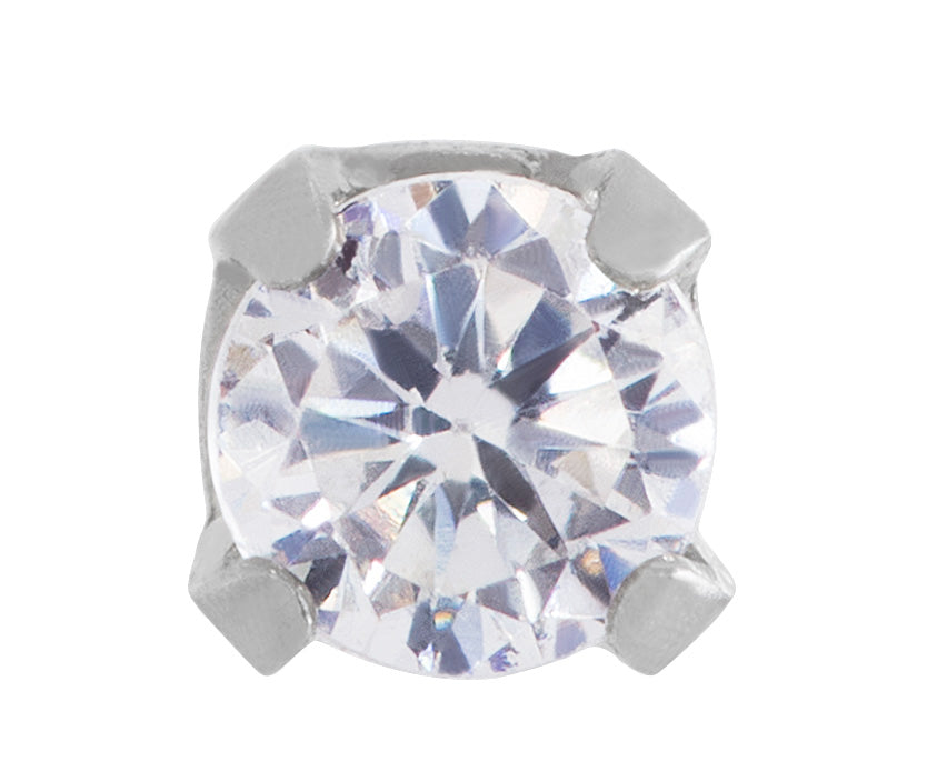 9ct White Gold 2mm CZ - 128T
