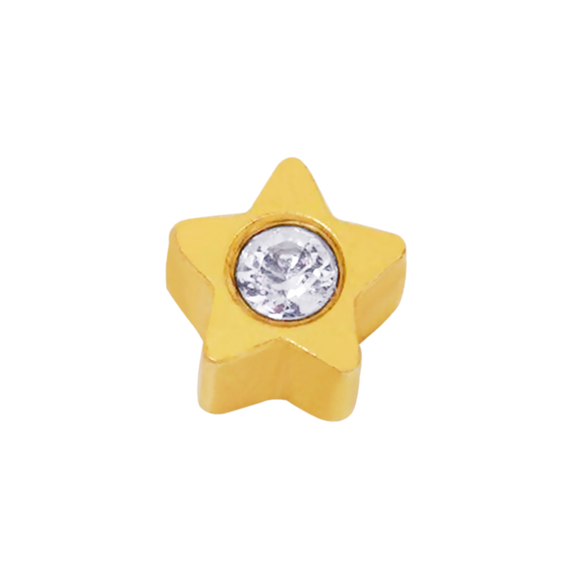 24ct Gold Plated Stainless Steel Crystal in Star - 24C