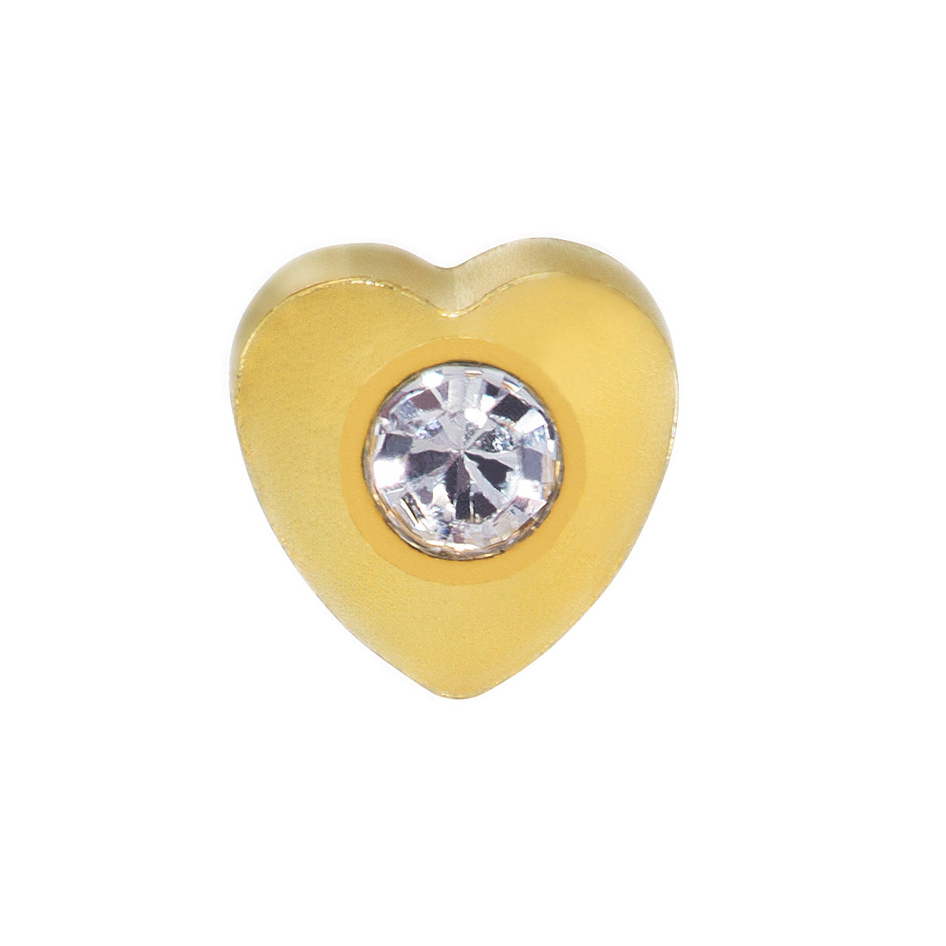 24ct Gold Plated Stainless Steel Crystal in Heart - 25C