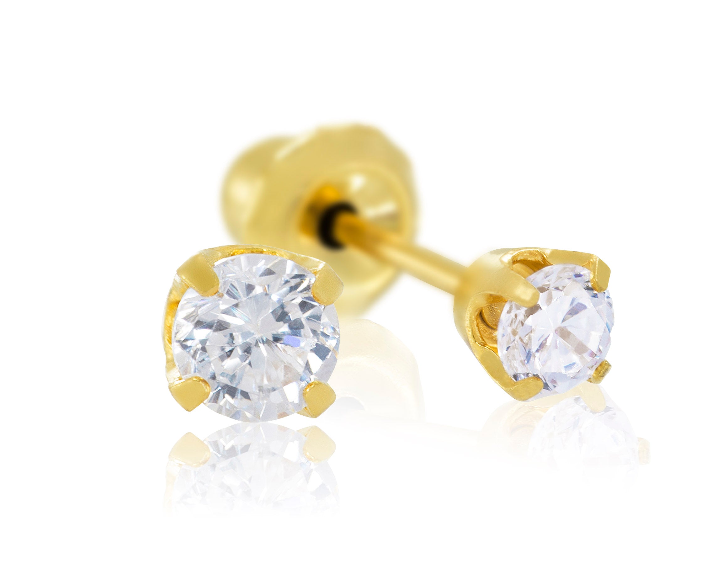 24ct Gold Plated Stainless Steel 5mm CZ - 33C