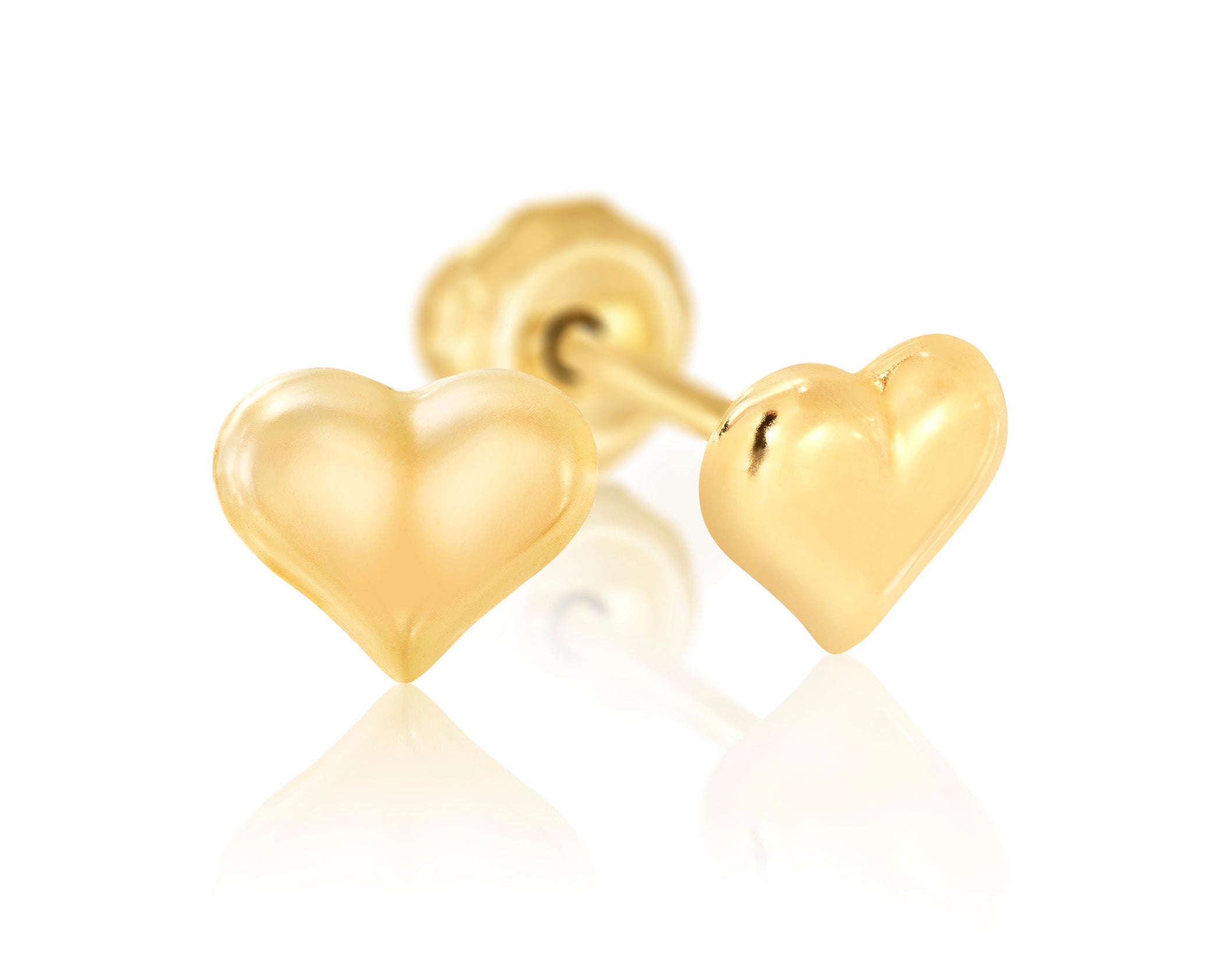 24ct Gold Plated Stainless Steel Puff Heart - 903C1