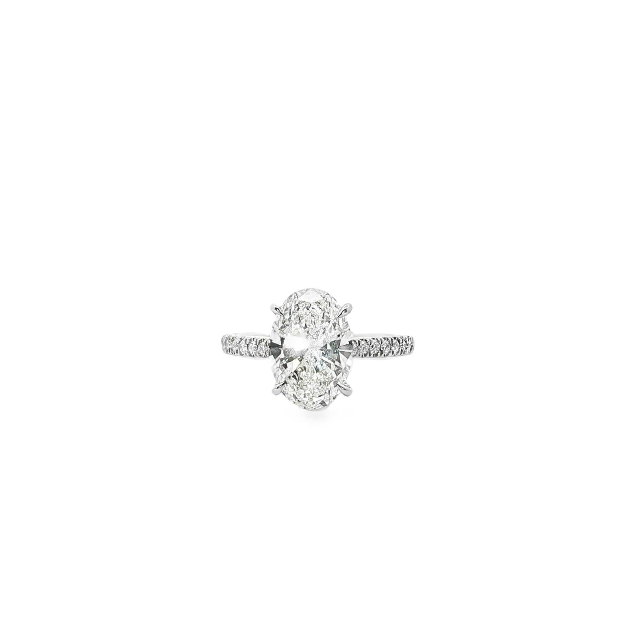 Platinum Lab Diamond Engagement Ring 3.27ct - AM4064