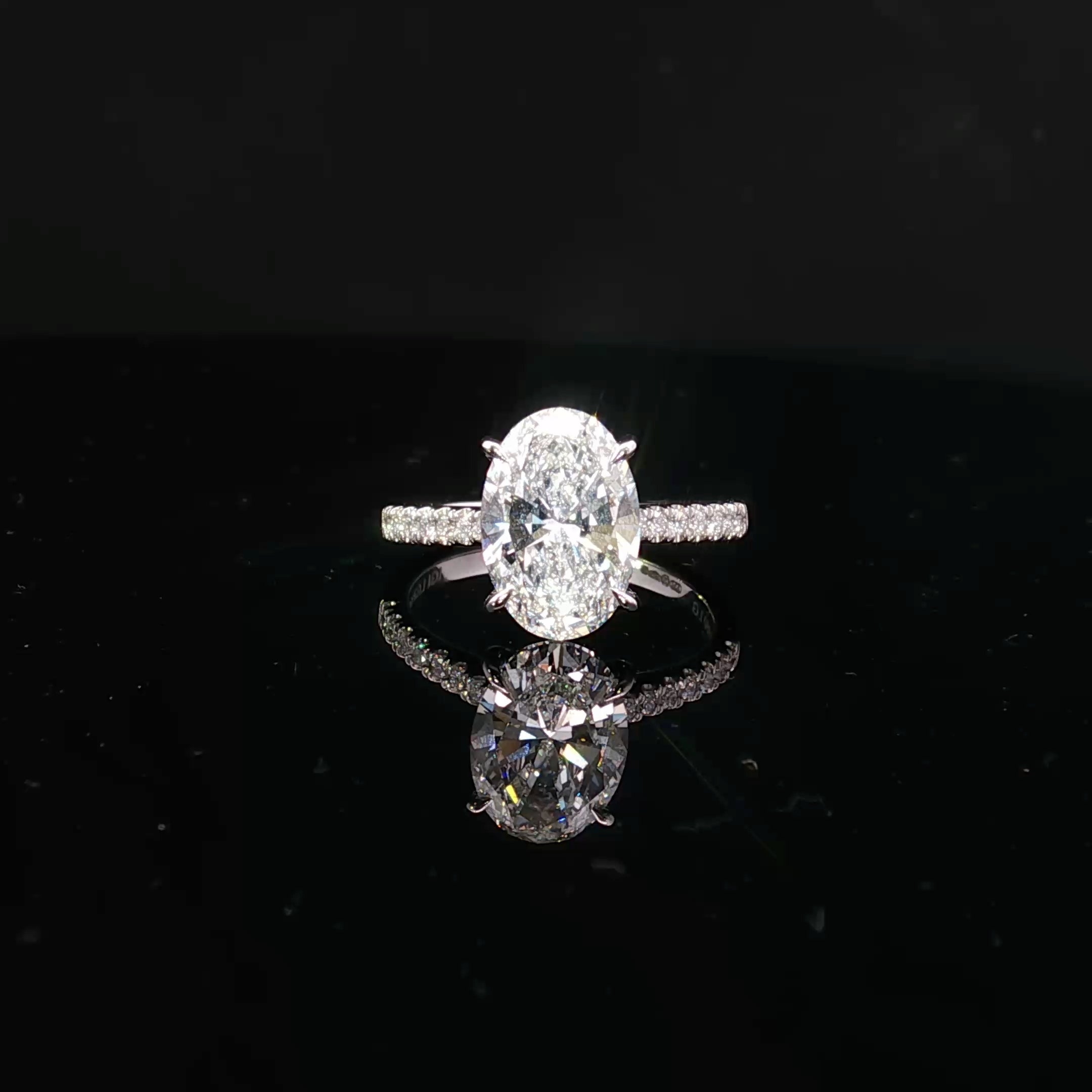 Platinum Lab Diamond Engagement Ring 3.27ct - AM4064