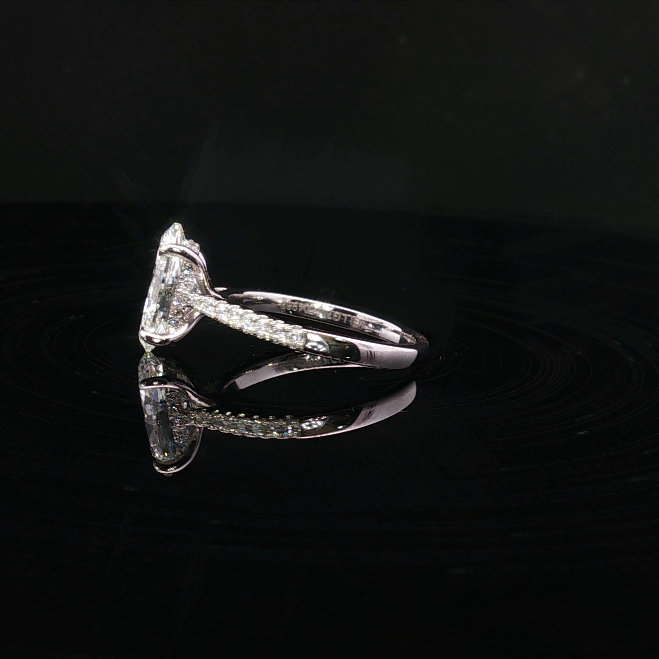 Platinum Lab Diamond Engagement Ring 3.27ct - AM4064