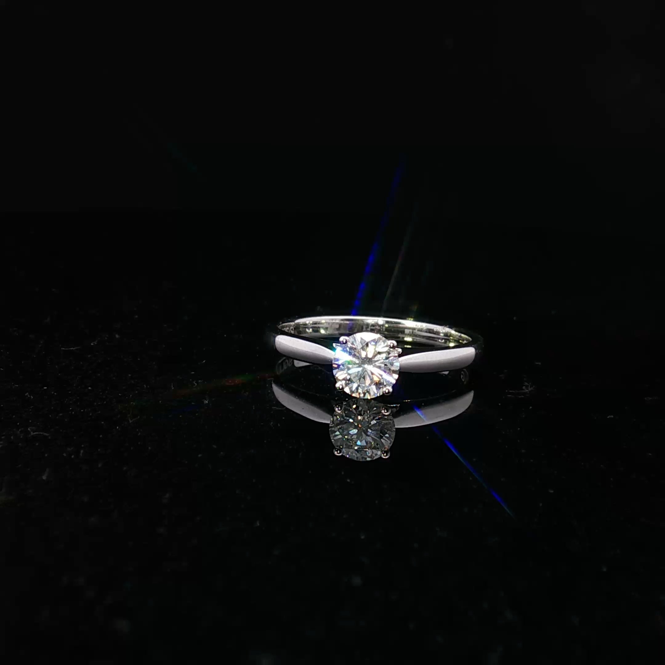 9ct White Gold Lab Diamond Solitaire Ring 0.50ct - AM4066