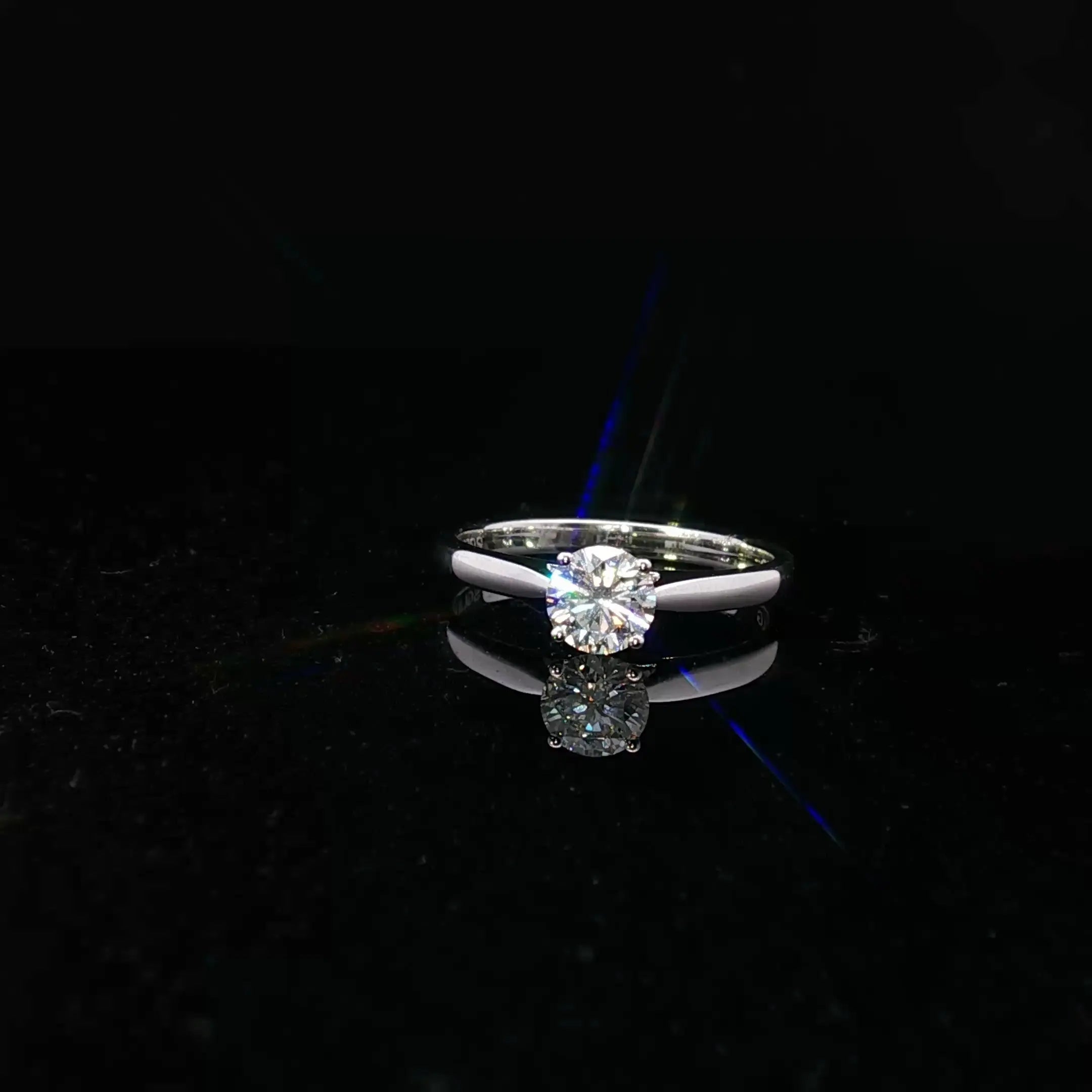 9ct White Gold Lab Diamond Solitaire Ring 0.50ct - AM4066 - Hallmark Jewellers Formby & The Jewellers Bench Widnes