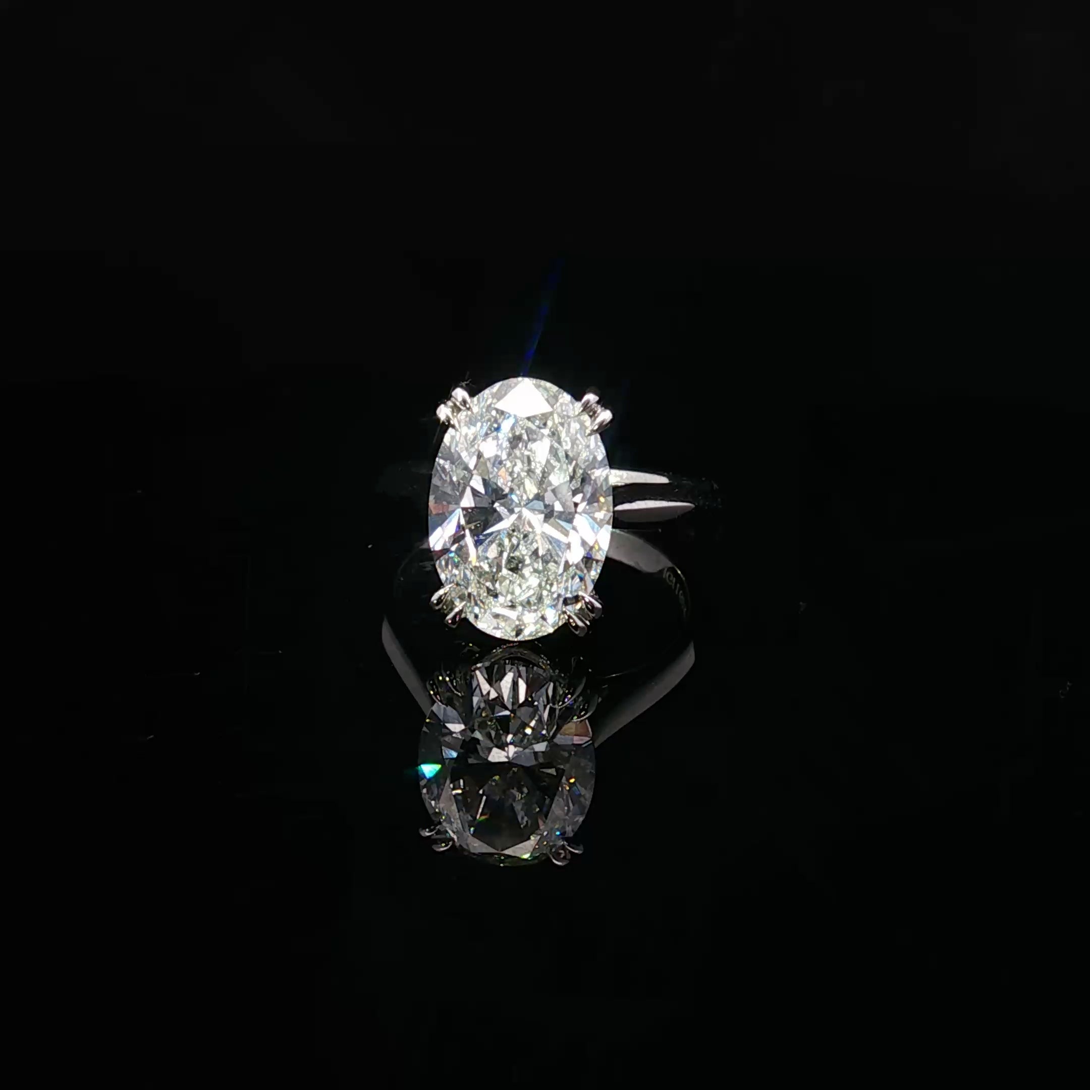 Platinum Lab Diamond Oval Ring 5.01ct - AM4081