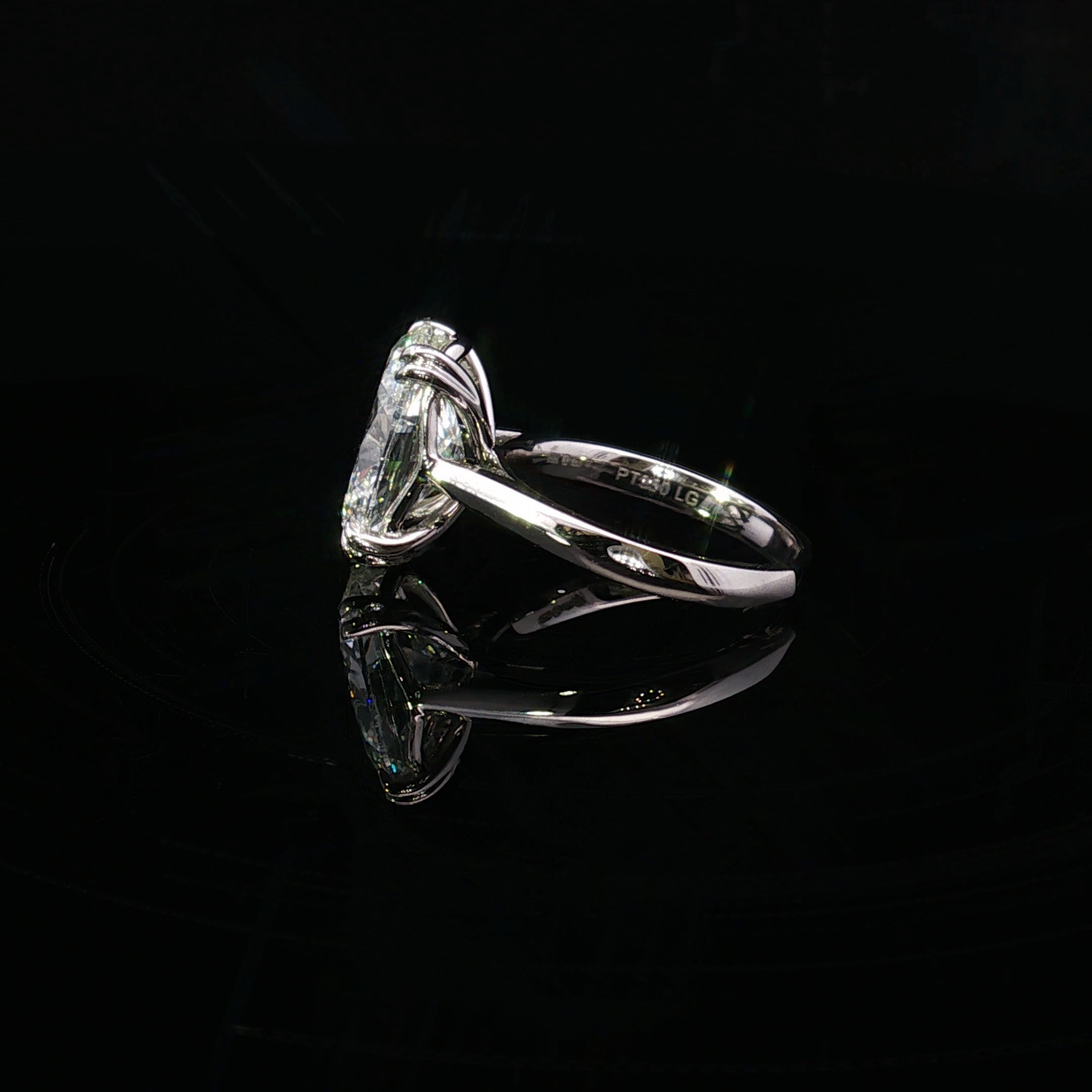 Platinum Lab Diamond Oval Ring 5.01ct - AM4081