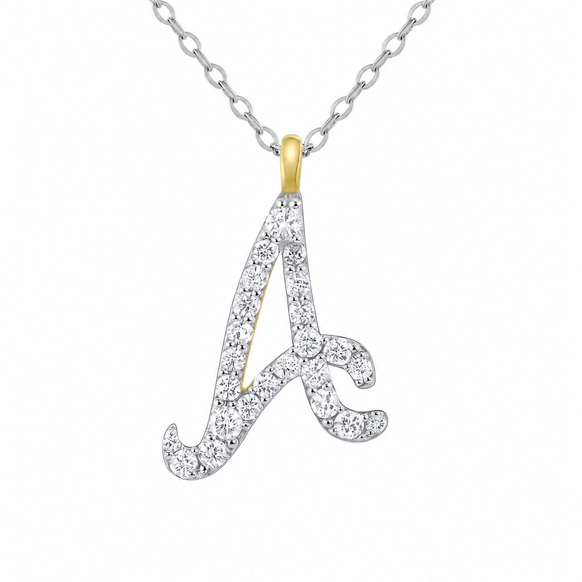 9ct Yellow Gold & Lab Diamond Initial 'A' Pendant – AM4104