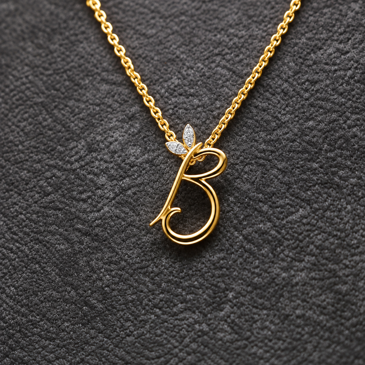 Silver Gold Plated Initial with Diamond Detail - MJI005GP