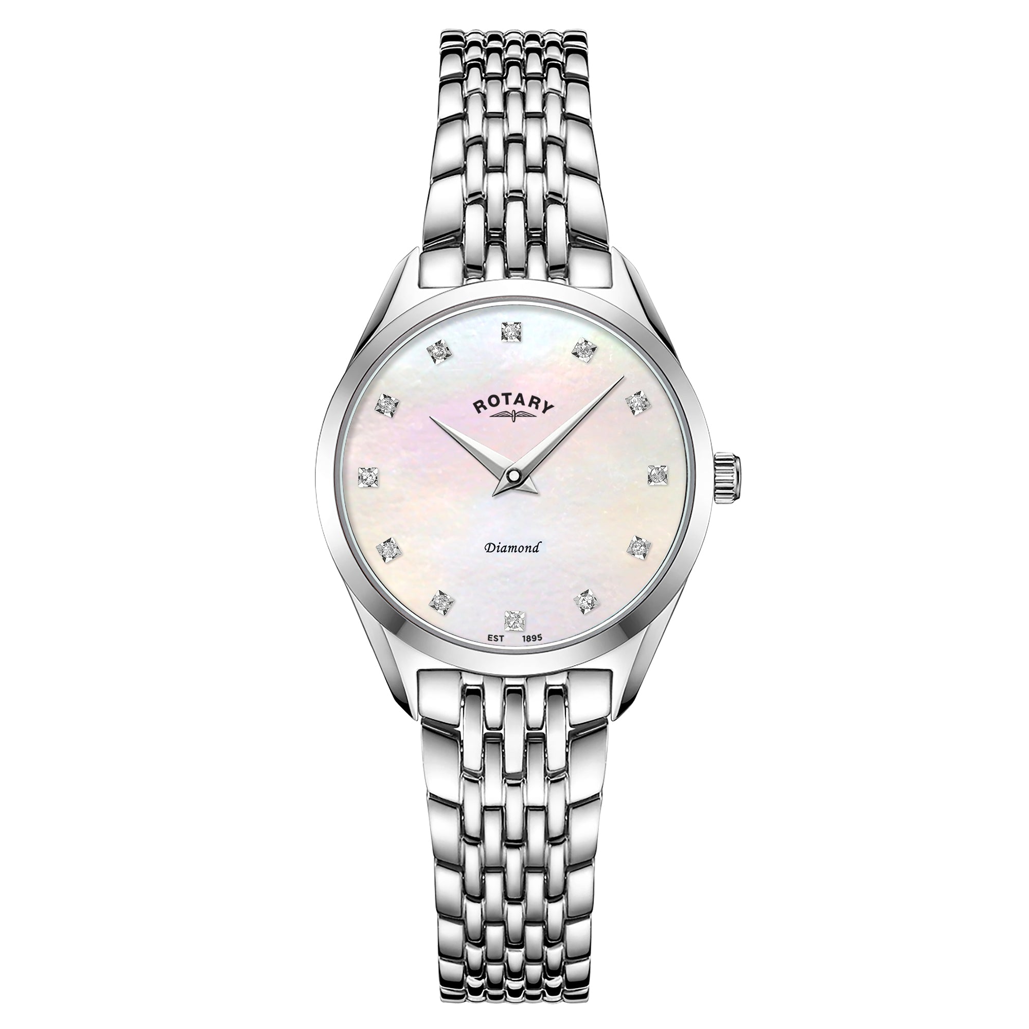 Rotary Ladies Ultra Slim Diamond Set Watch - LB08010/07/D