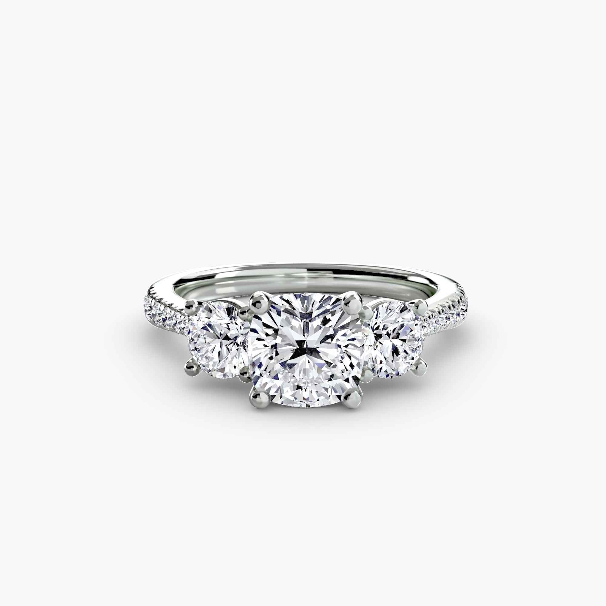 Three-Stone with Pavé Band
