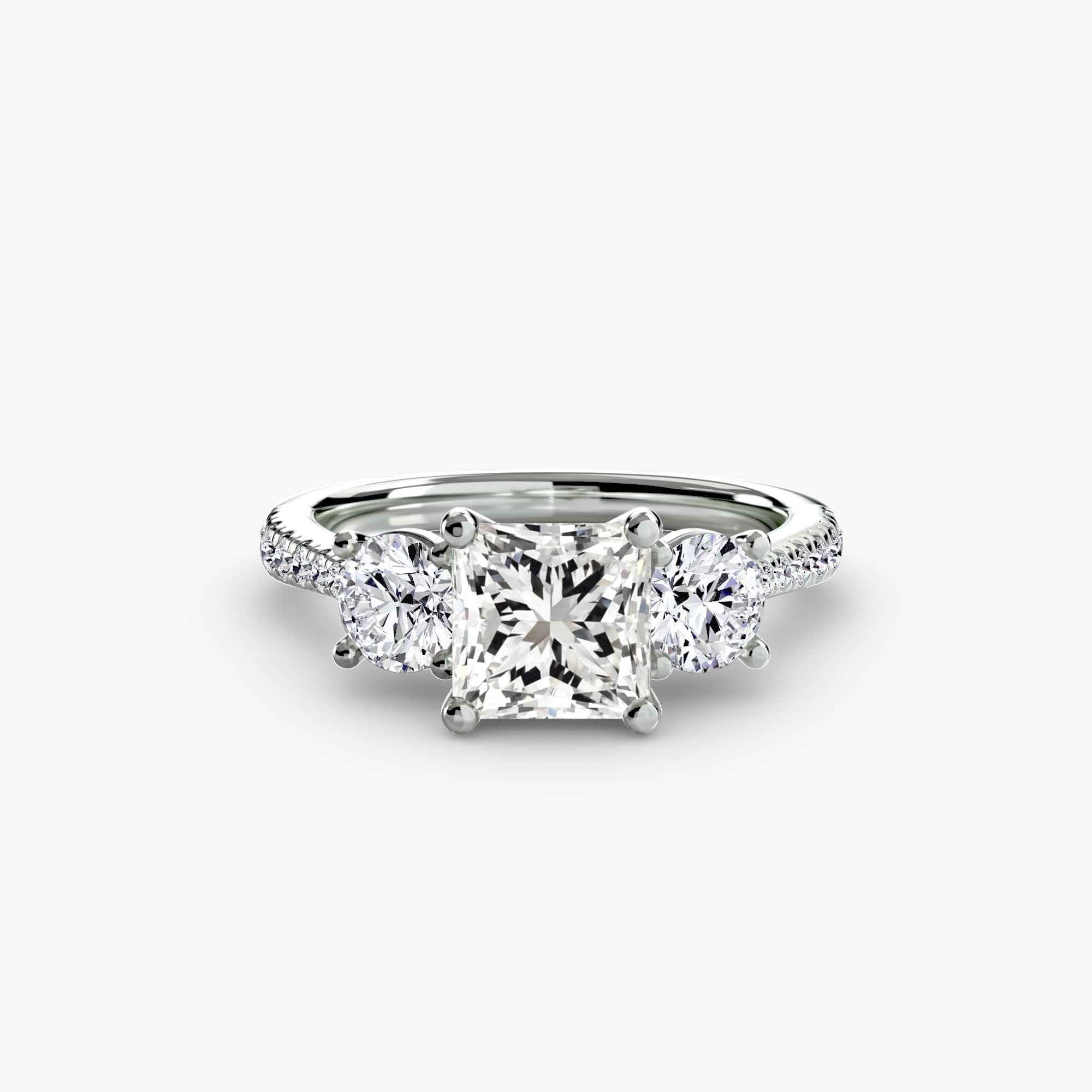 Three-Stone with Pavé Band