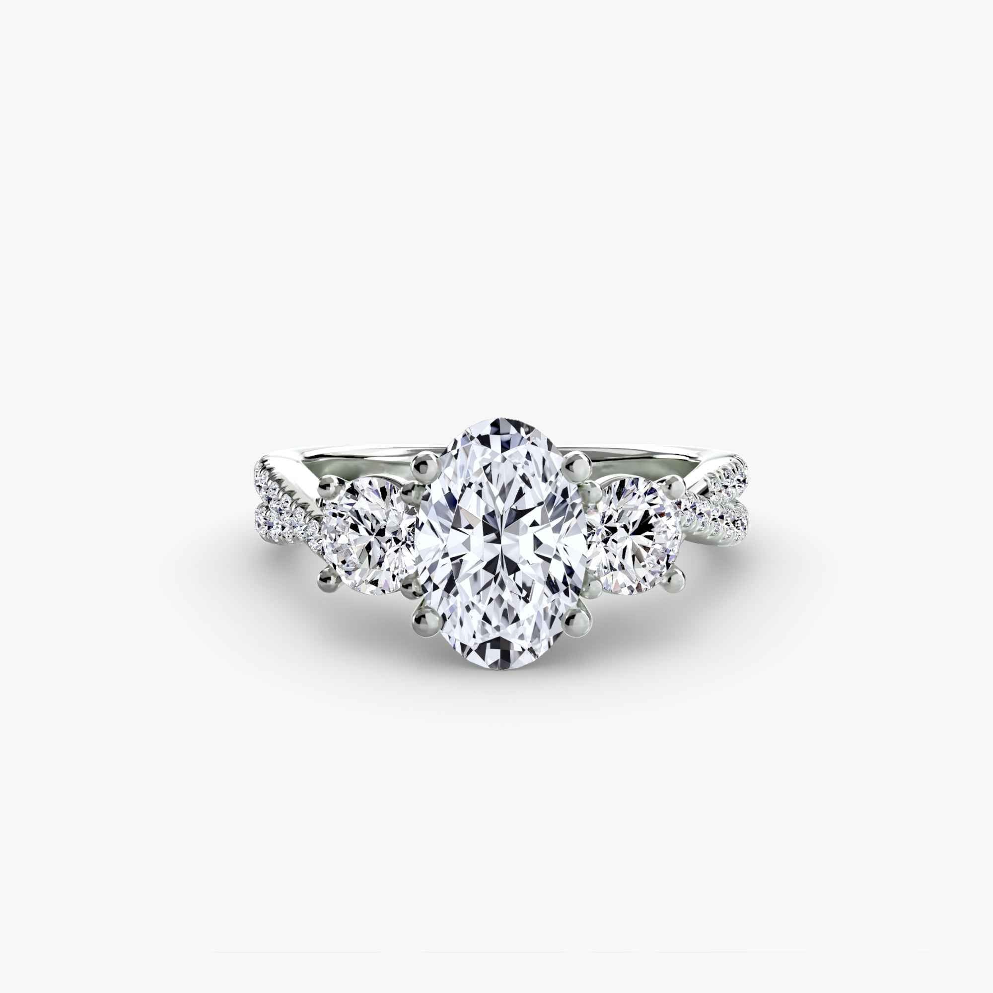 Three-Stone with Pavé Band 2