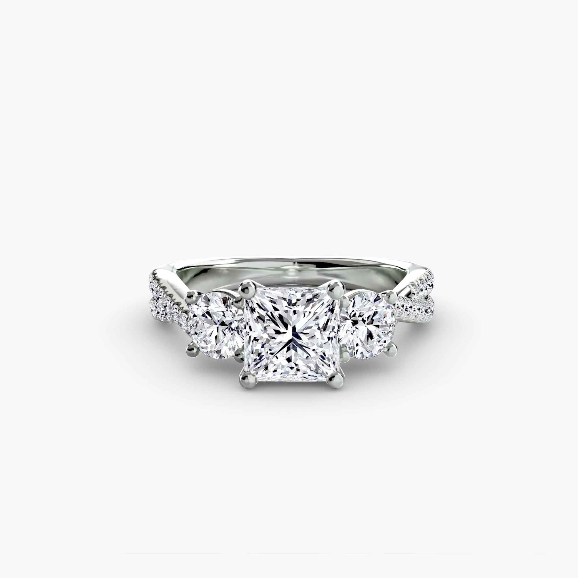 Three-Stone with Pavé Band 2