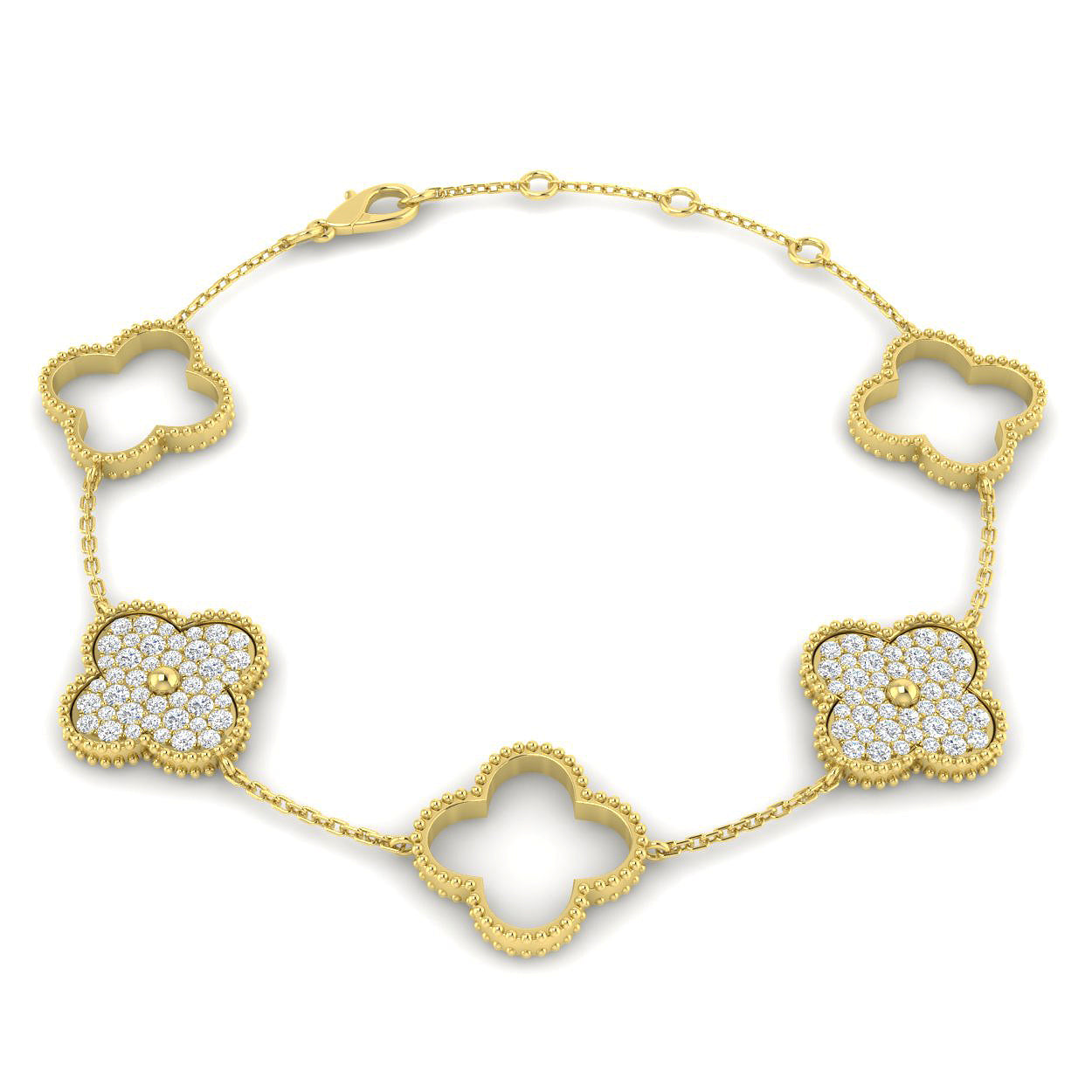 9ct Gold Diamond Shape Bracelet - LM1005 - Hallmark Jewellers Formby & The Jewellers Bench Widnes