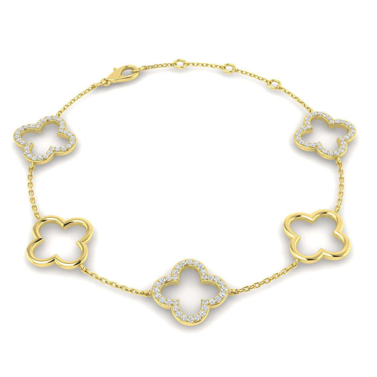 9ct Gold Diamond Shape Bracelet - LM1013 - Hallmark Jewellers Formby & The Jewellers Bench Widnes