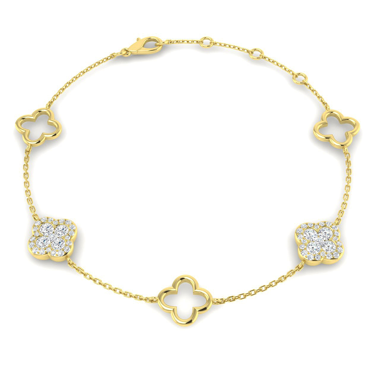 9ct Gold Diamond Shape Bracelet - LM1007 - Hallmark Jewellers Formby & The Jewellers Bench Widnes