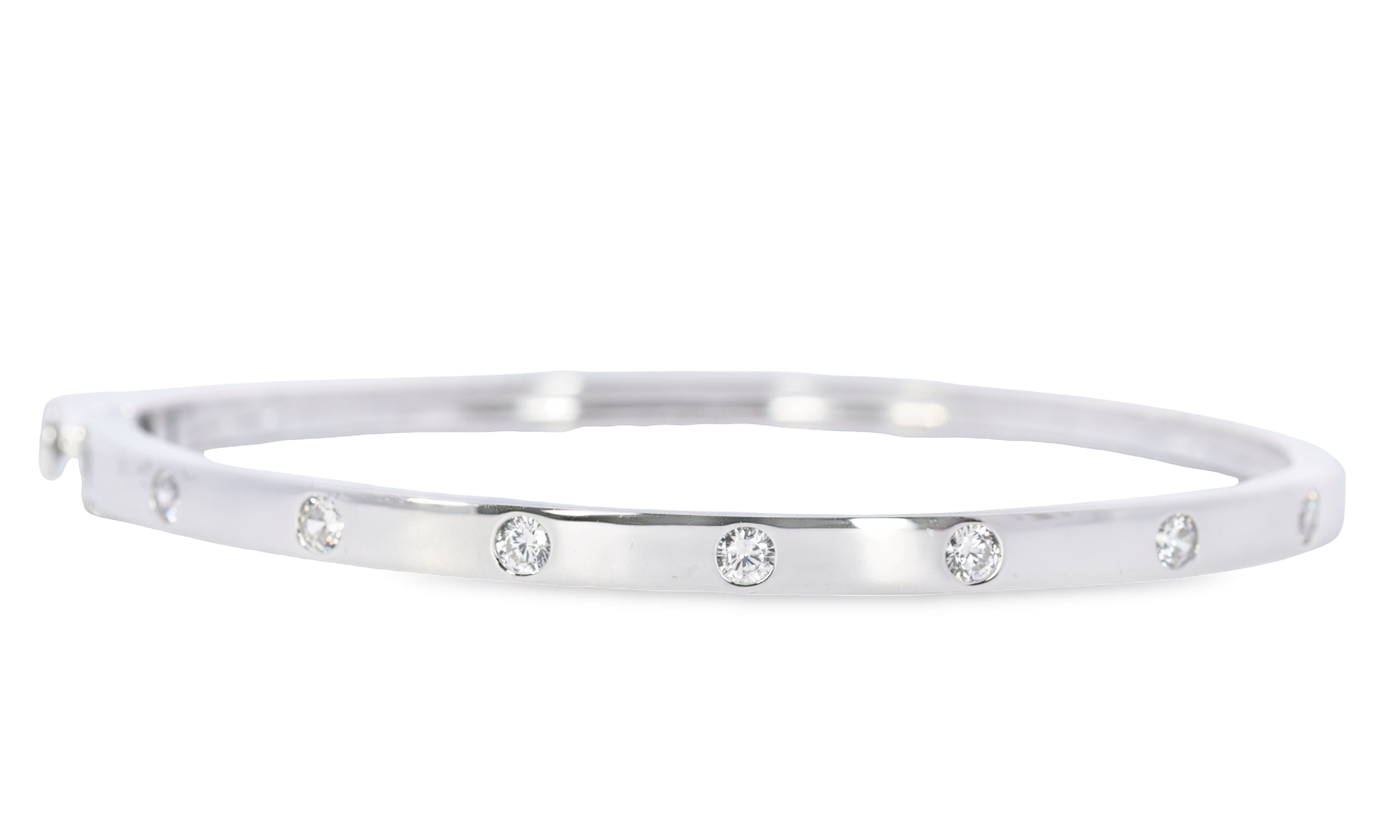 Sterling Silver Bangle Narrow CZ- GVR2005 - Hallmark Jewellers Formby & The Jewellers Bench Widnes