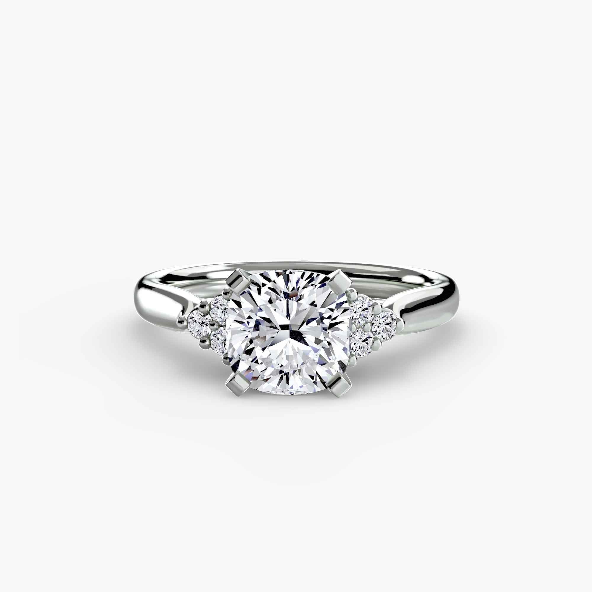 Solitaire with Cluster Shoulders 2