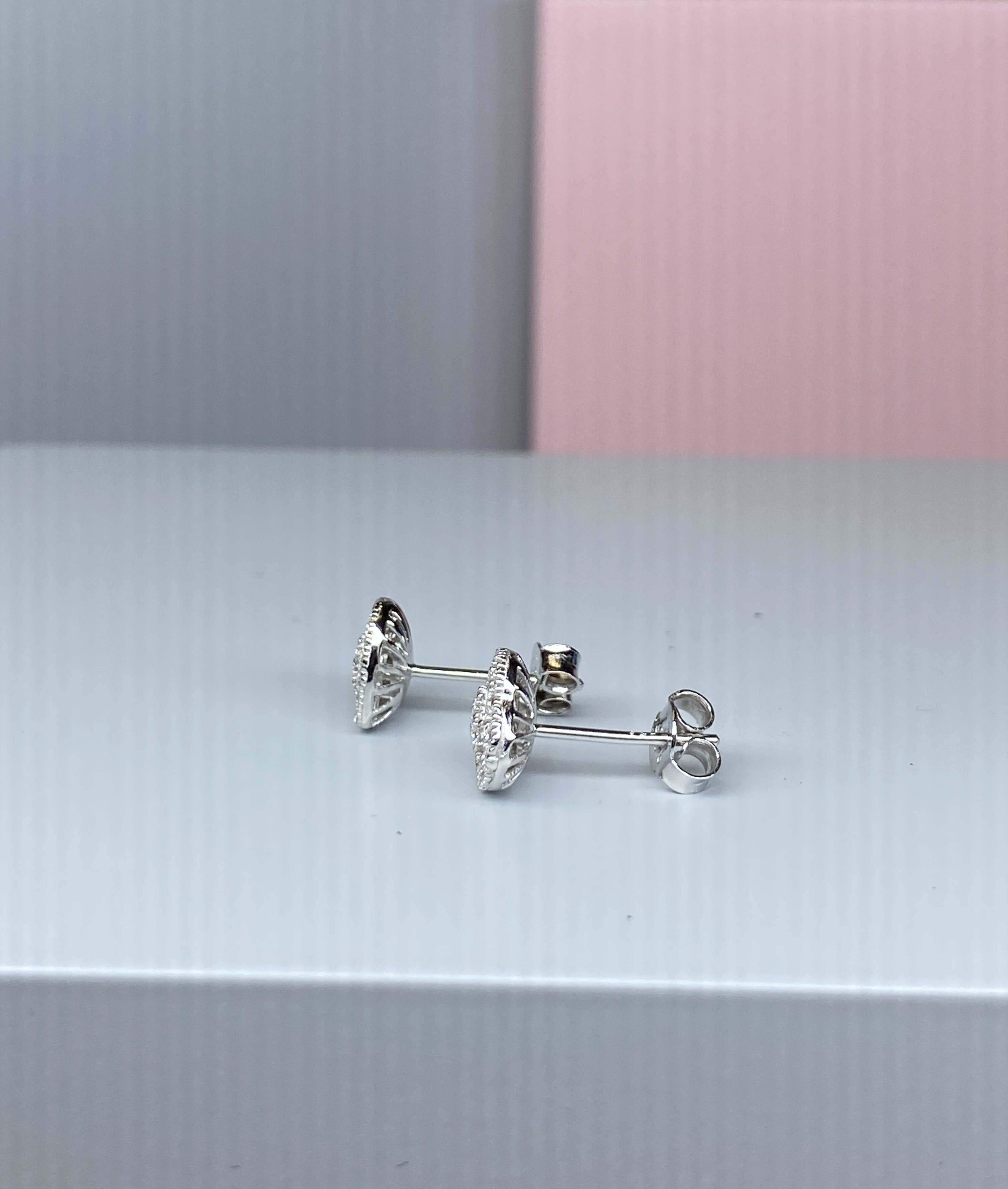 Sterling Silver Heart CZ Earrings - Hallmark Jewellers Formby & The Jewellers Bench Widnes
