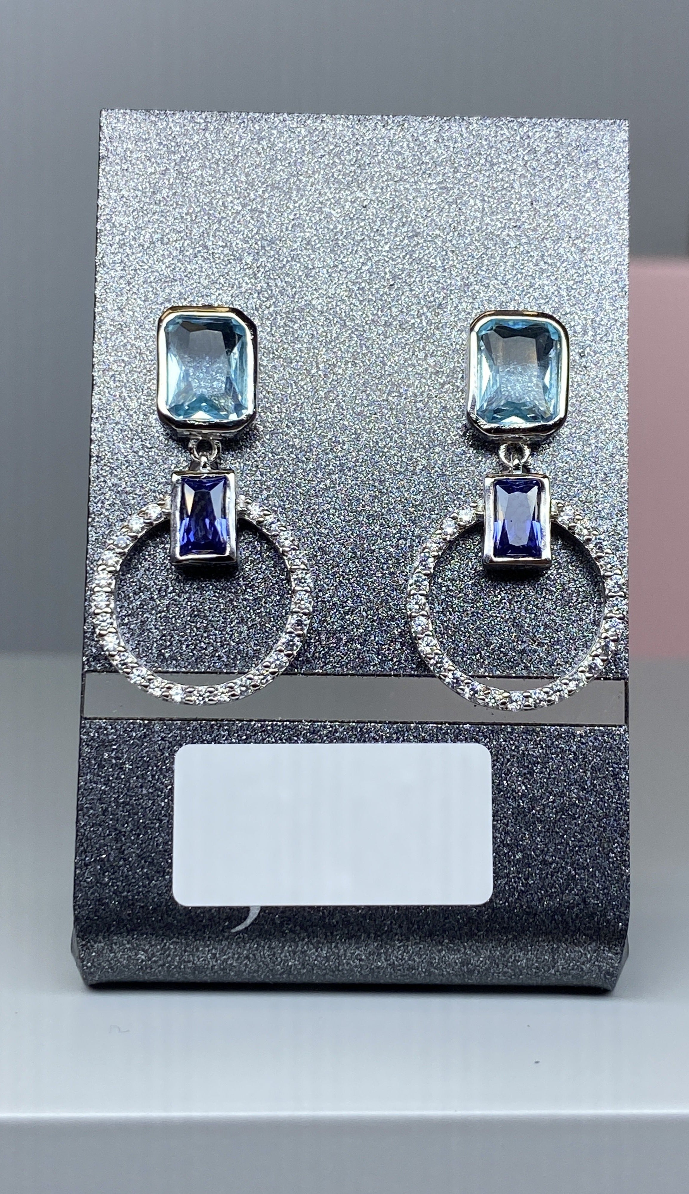 Sterling Silver Multi CZ Drop Stud Earrings - Hallmark Jewellers Formby & The Jewellers Bench Widnes