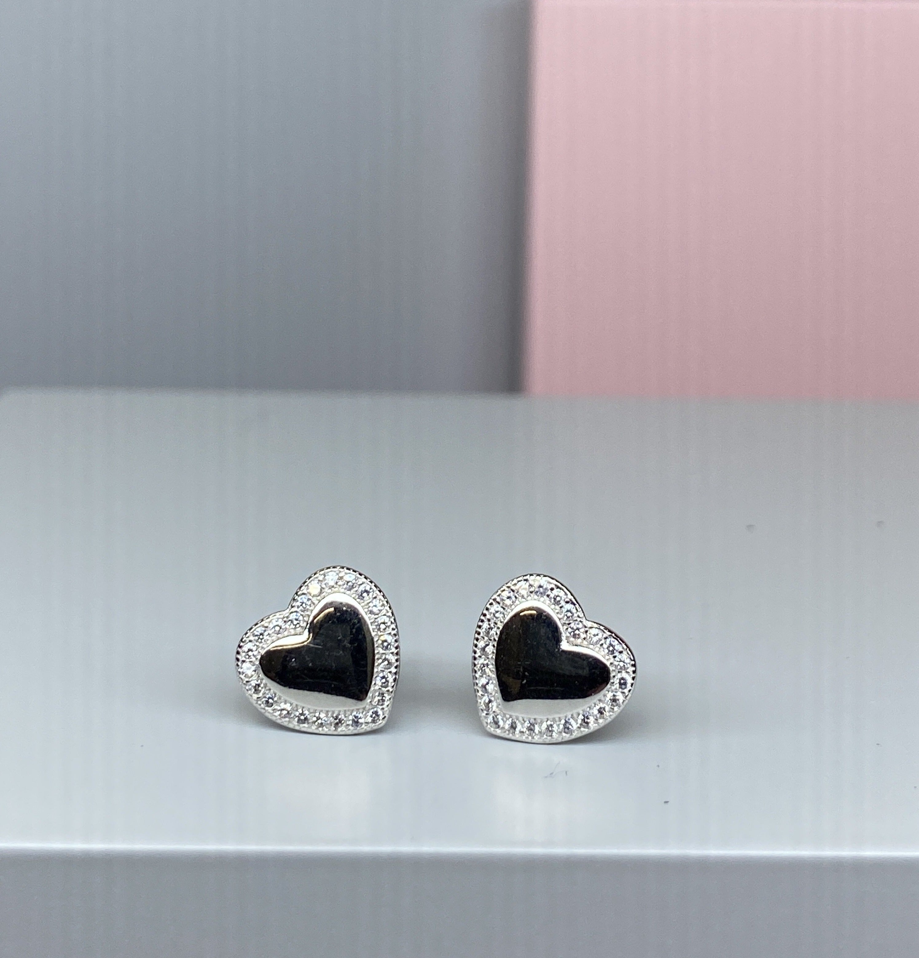 Sterling Silver Heart Stud Earrings - 10mm - Hallmark Jewellers Formby & The Jewellers Bench Widnes