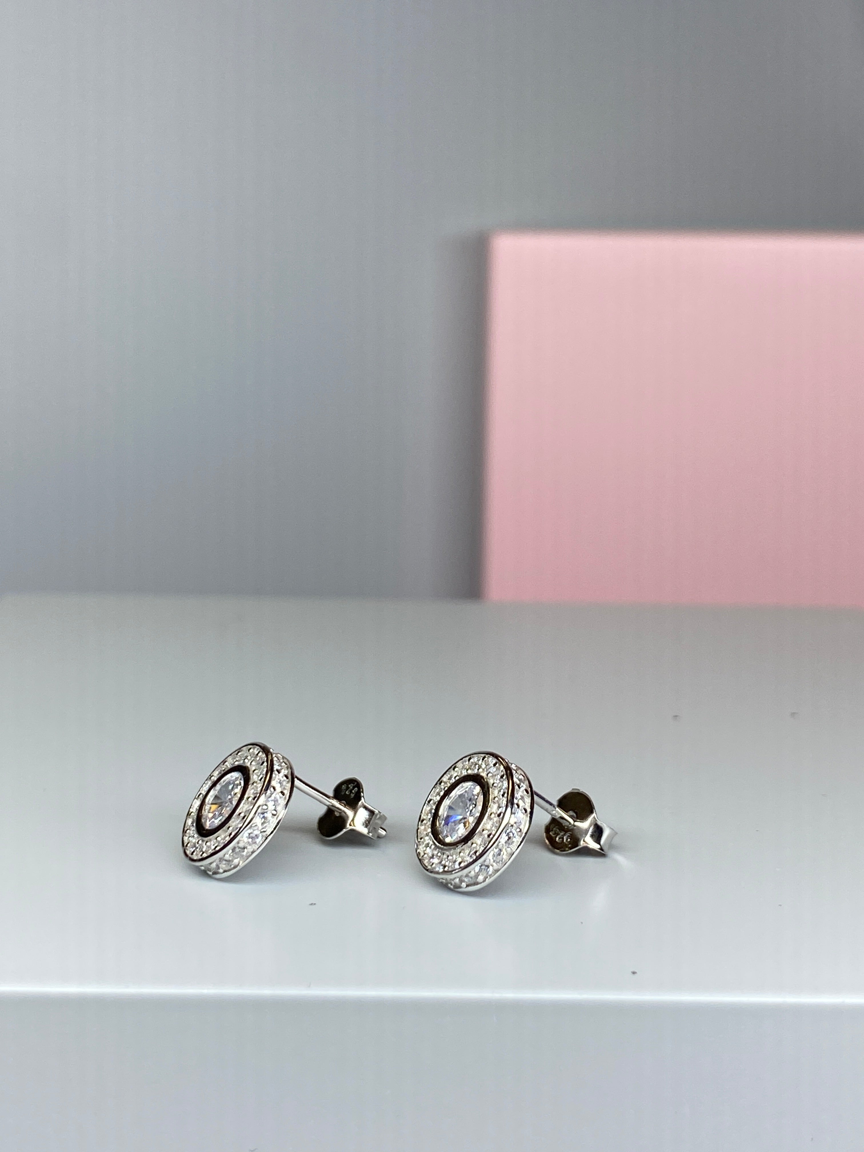 Sterling Silver Multi Round CZ Earrings - 10mm - Hallmark Jewellers Formby & The Jewellers Bench Widnes