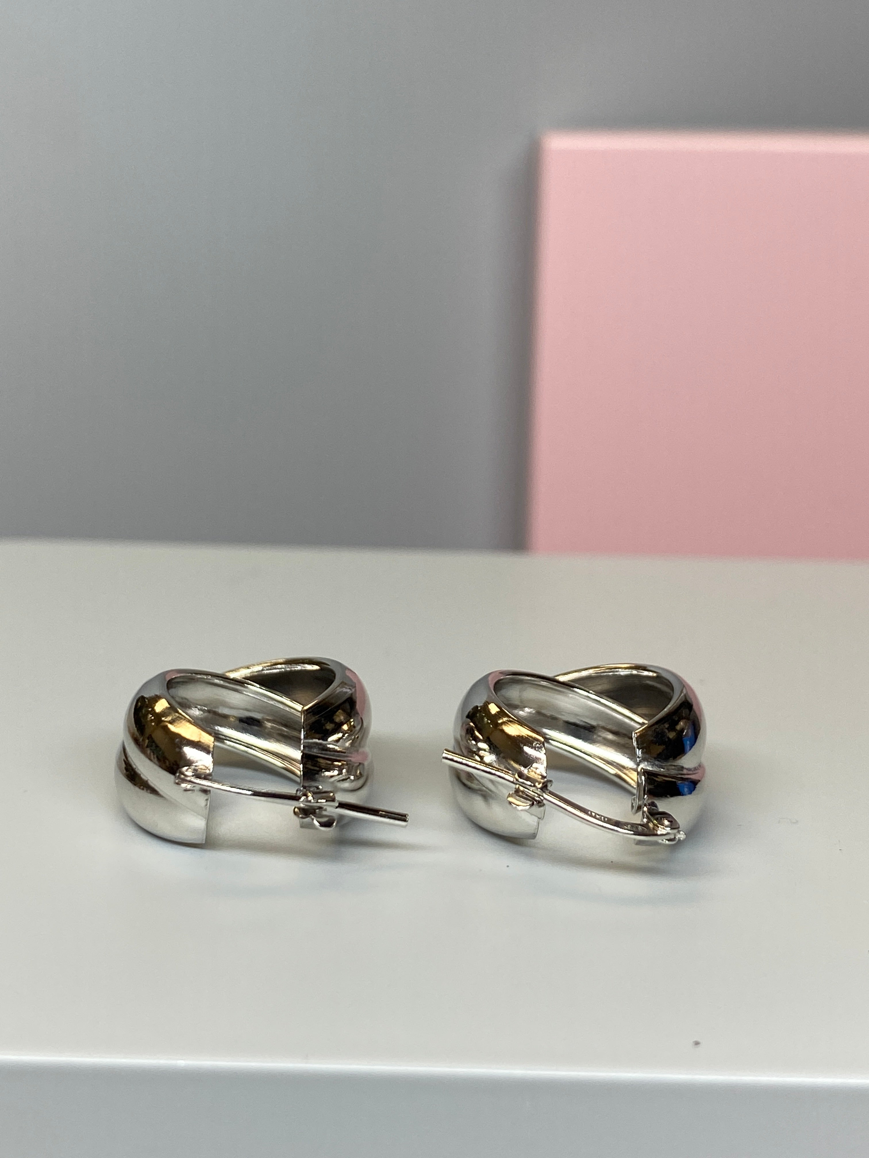 Sterling Silver Double Hoop Twist Earrings - Hallmark Jewellers Formby & The Jewellers Bench Widnes