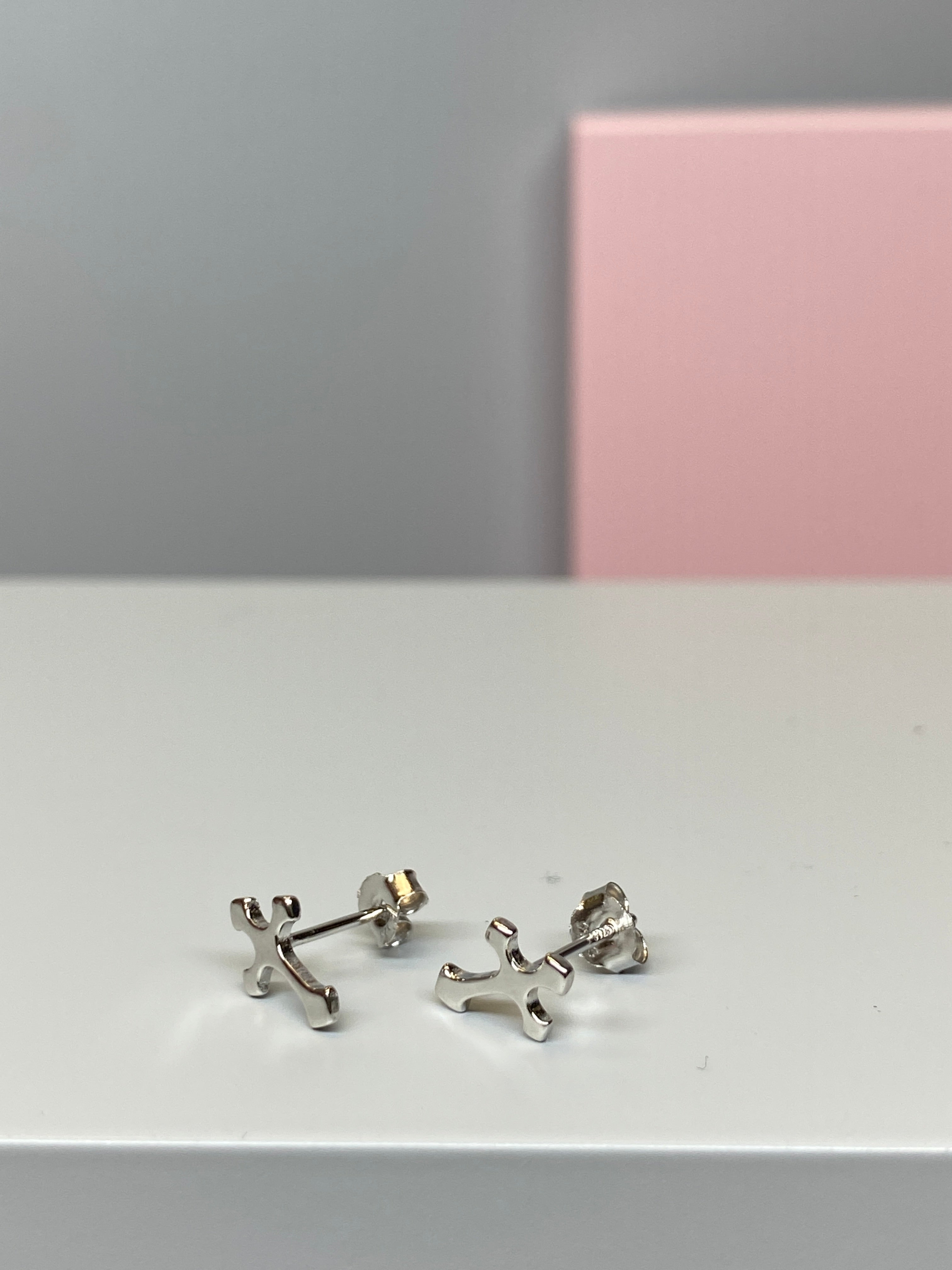 Sterling Silver Cross Earrings - 10mm - Hallmark Jewellers Formby & The Jewellers Bench Widnes