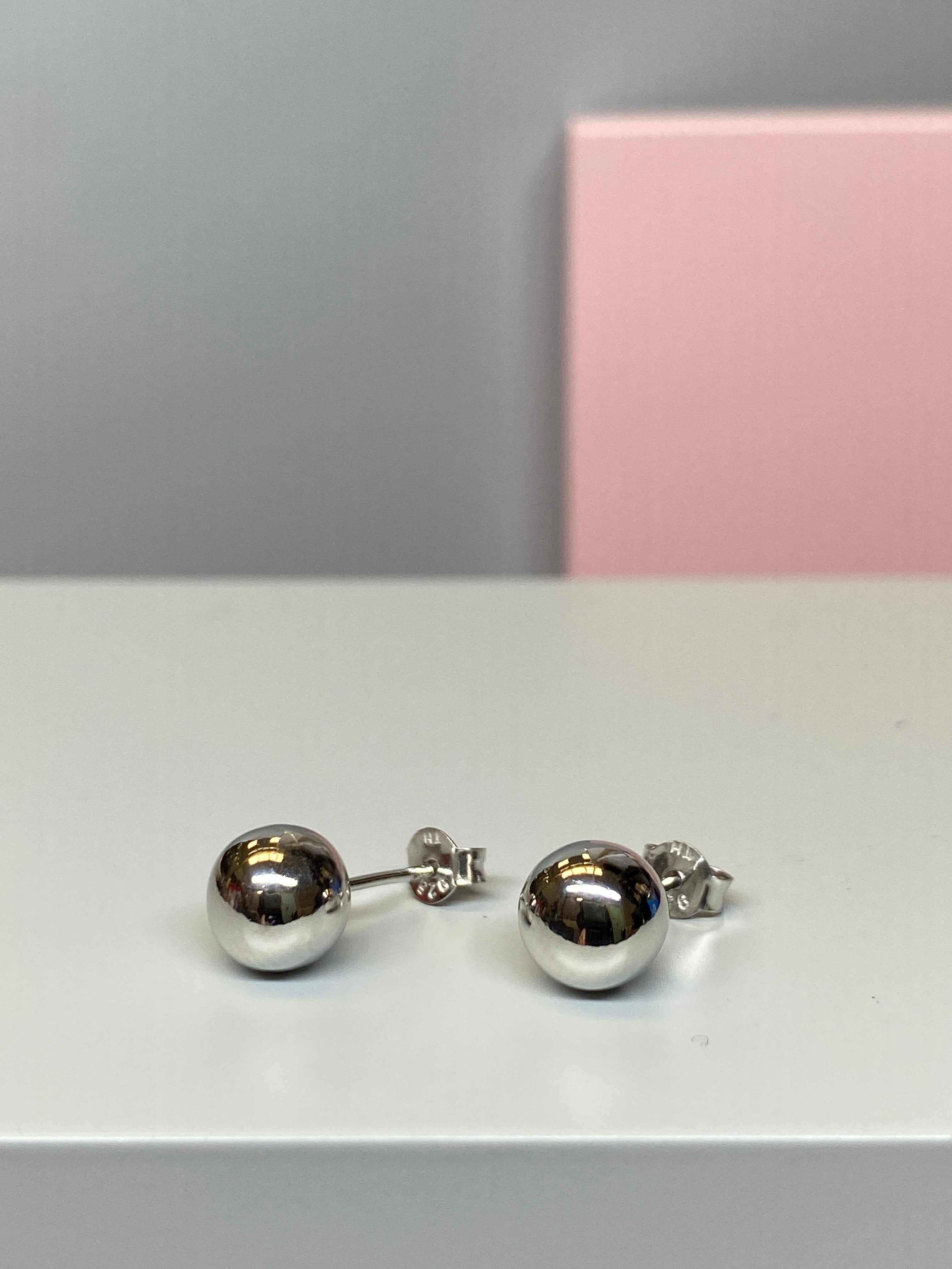 Sterling Silver Plain Bead Stud Earrings - 5mm - Hallmark Jewellers Formby & The Jewellers Bench Widnes