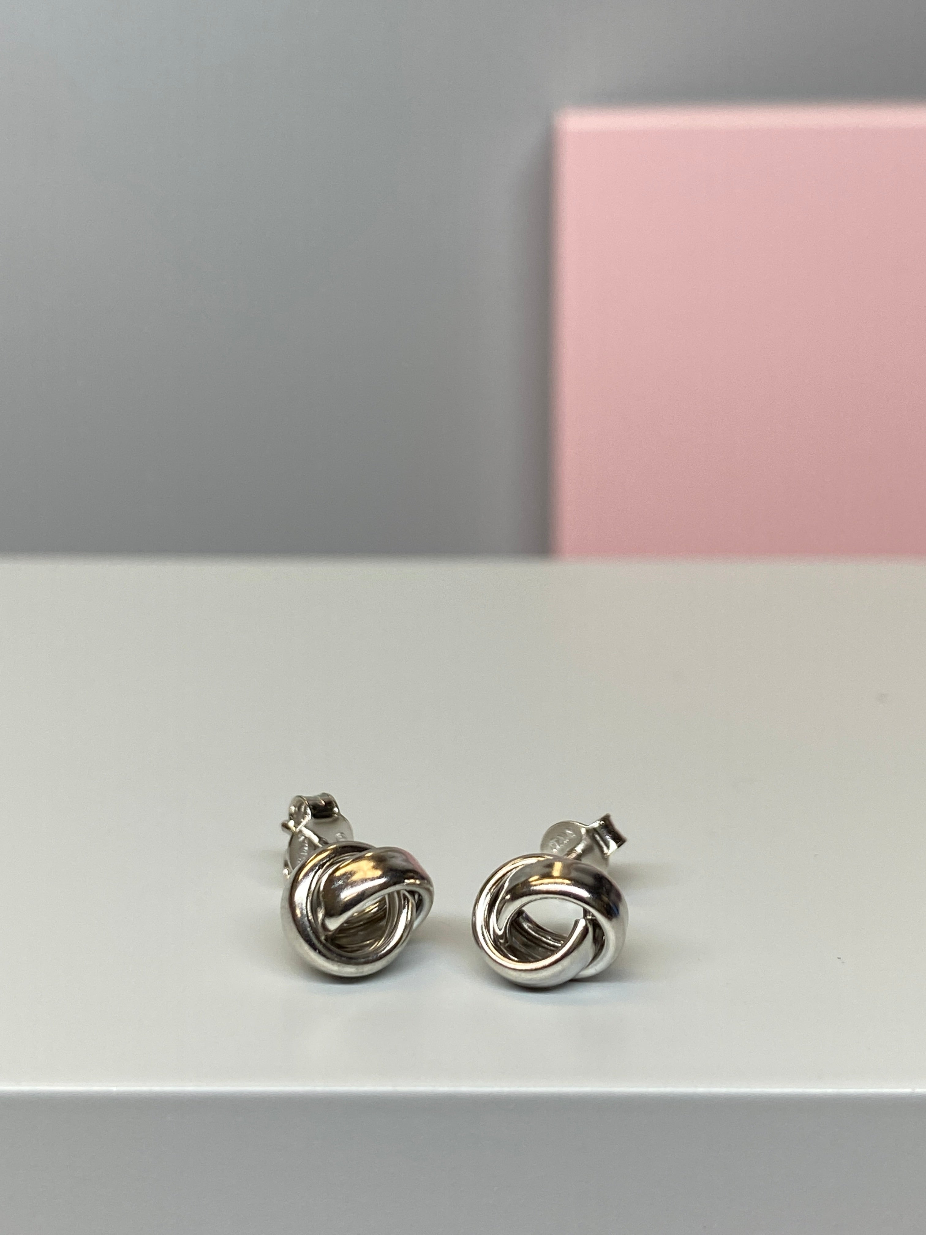 Sterling Silver Knot Earrings - 9mm - Hallmark Jewellers Formby & The Jewellers Bench Widnes