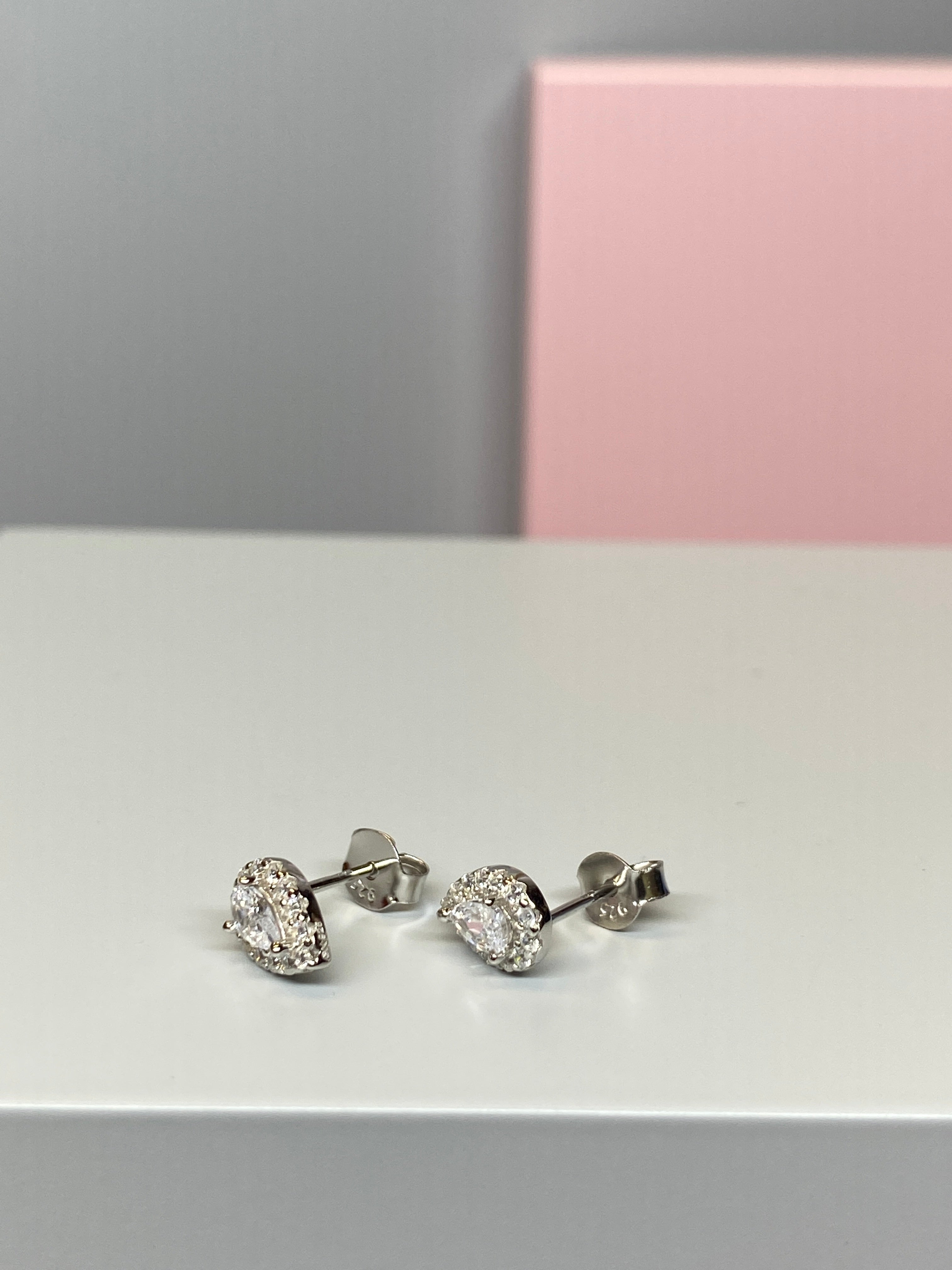 Sterling Silver Pear Shaped White and CZ Earrings - Hallmark Jewellers Formby & The Jewellers Bench Widnes