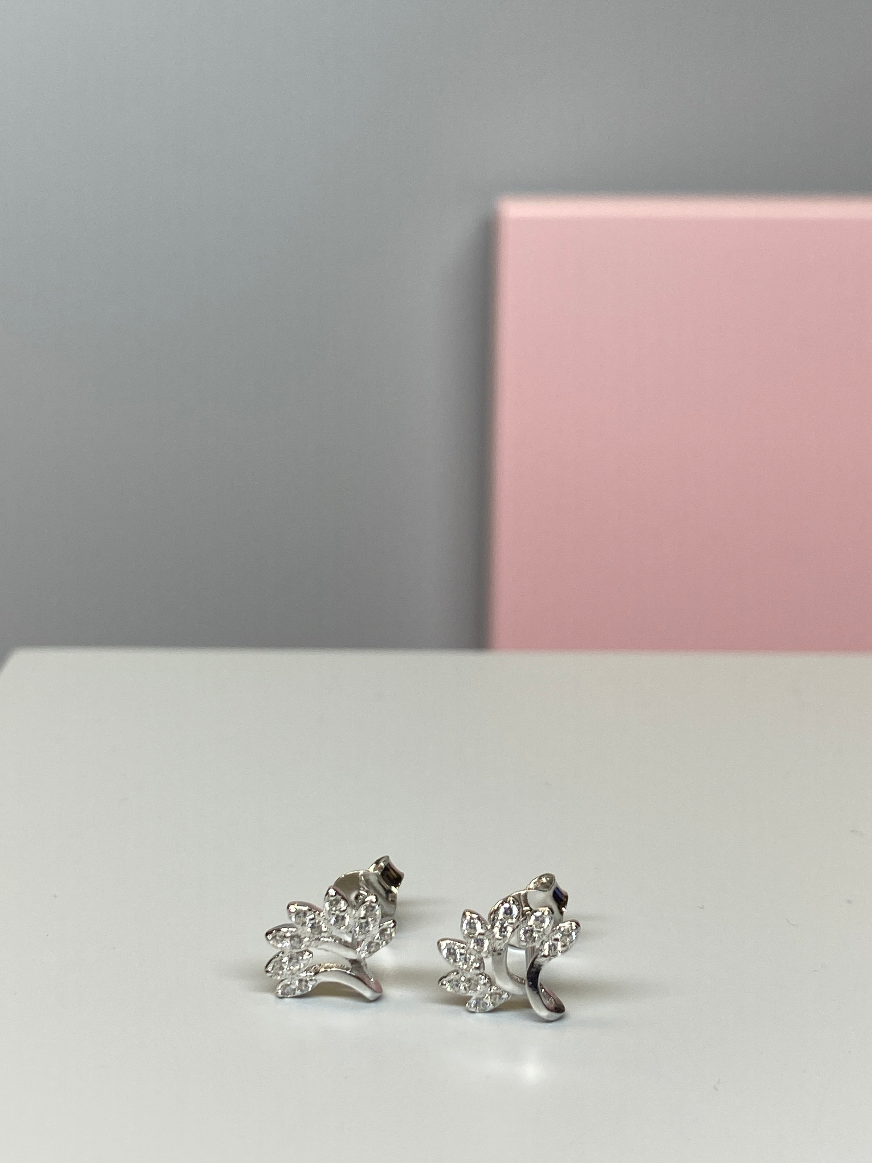 Sterling Silver Tree Shaped CZ Earrings - Hallmark Jewellers Formby & The Jewellers Bench Widnes