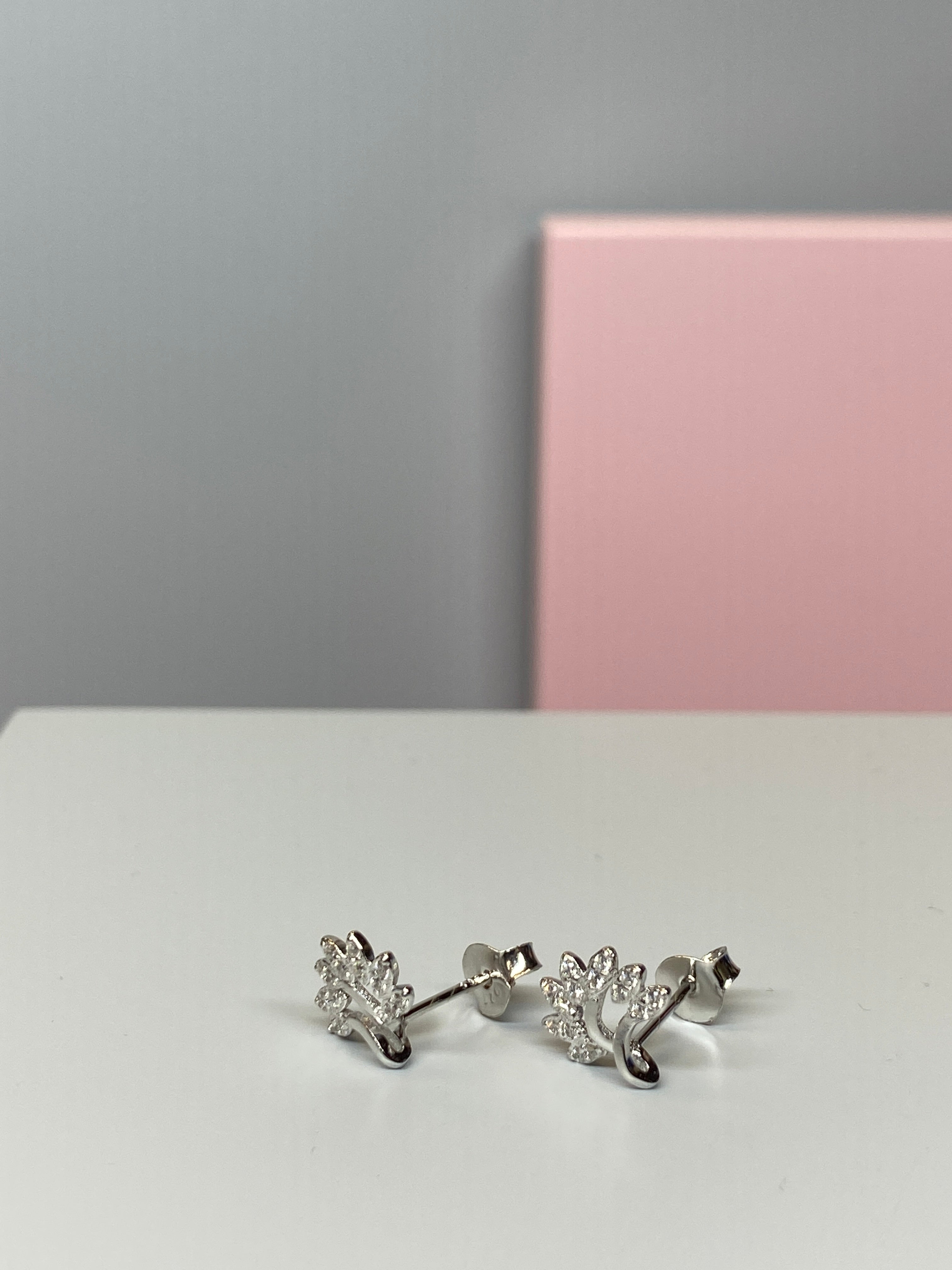Sterling Silver Tree Shaped CZ Earrings - Hallmark Jewellers Formby & The Jewellers Bench Widnes