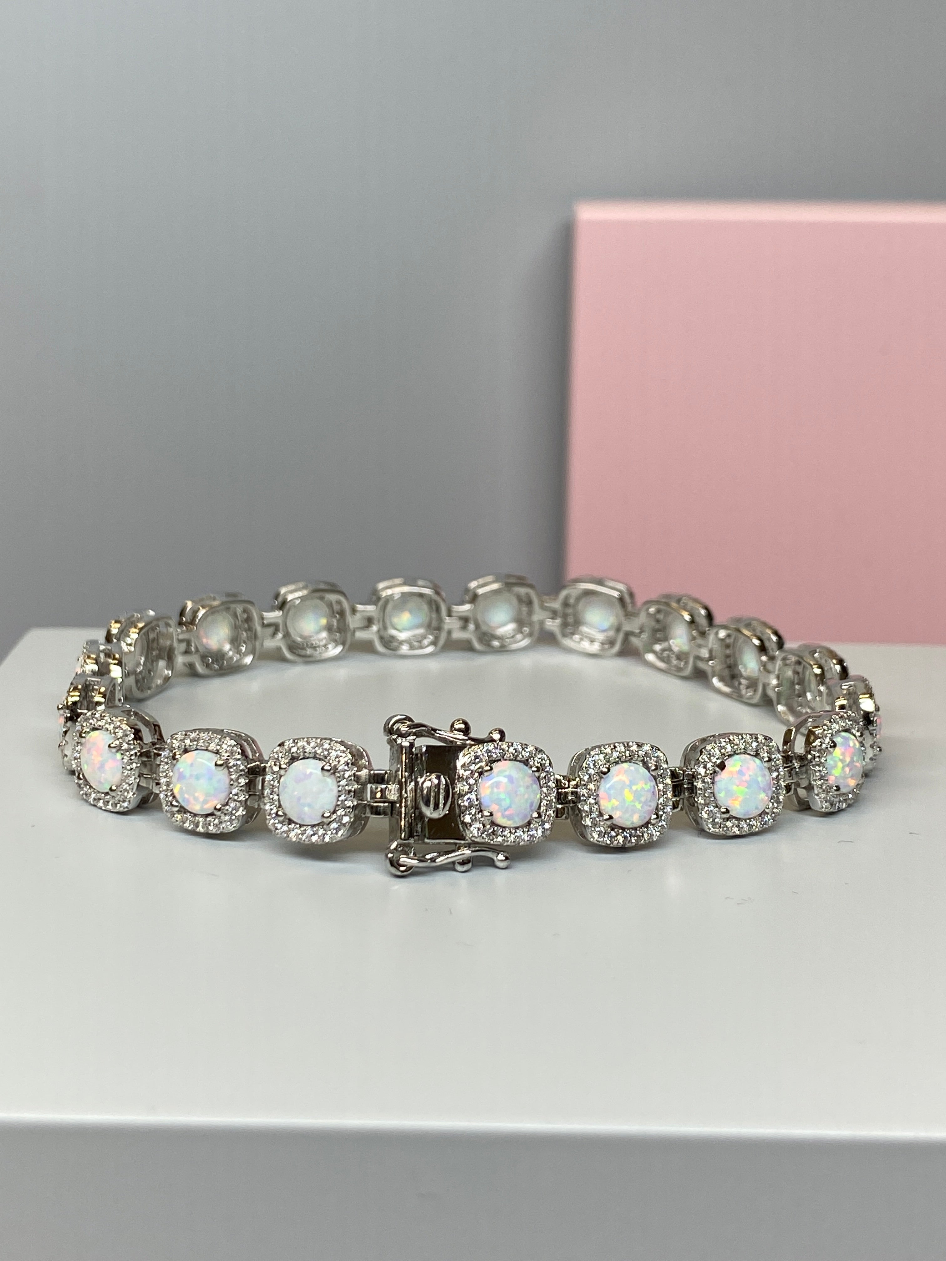 Silver 'Opal' & CZ Bracelet - Hallmark Jewellers Formby & The Jewellers Bench Widnes
