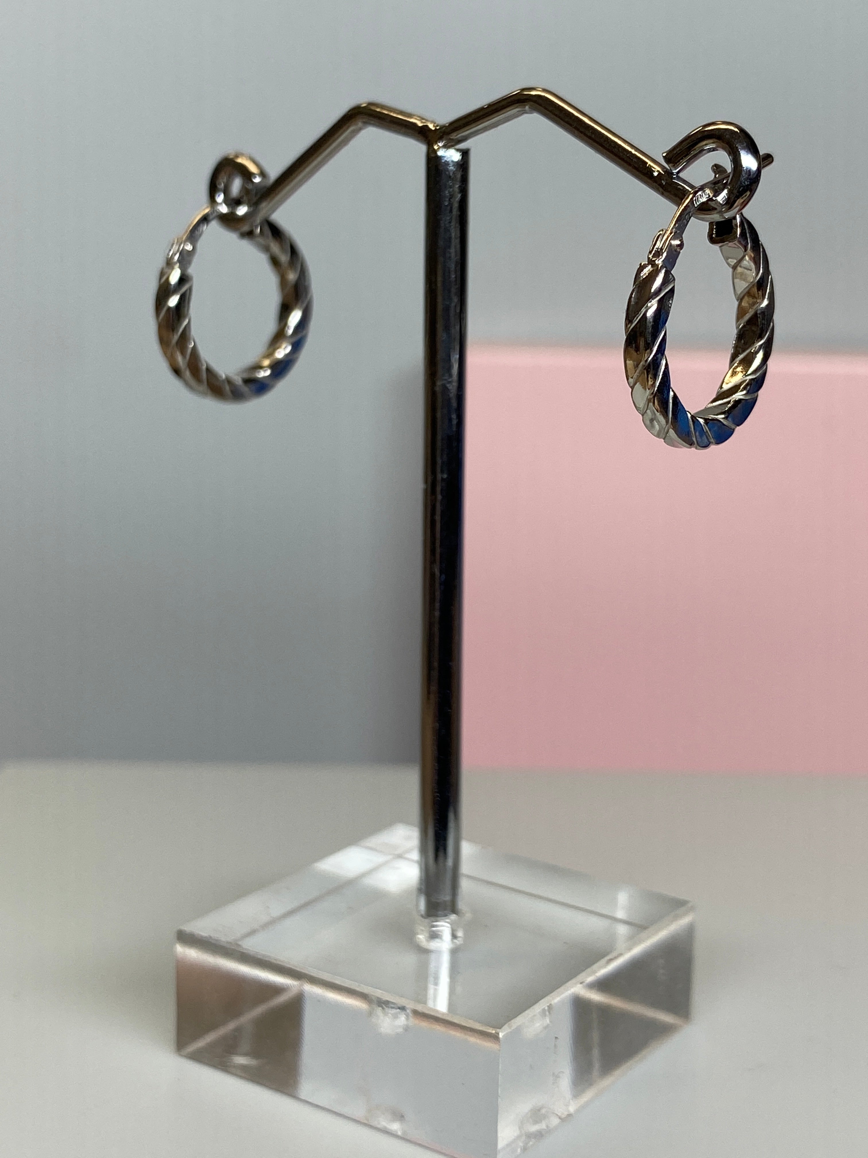 Sterling Silver Pattern Hoop Earrings - Hallmark Jewellers Formby & The Jewellers Bench Widnes
