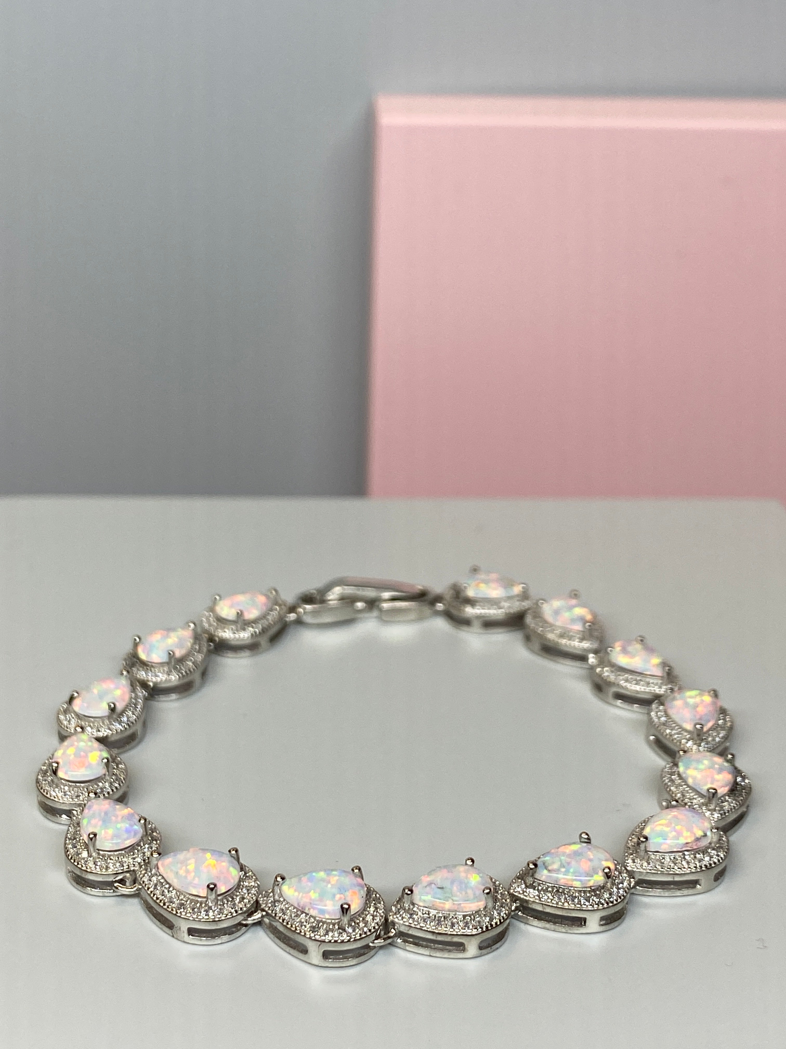 Silver Pear Shape 'Opal' Bracelet - Hallmark Jewellers Formby & The Jewellers Bench Widnes