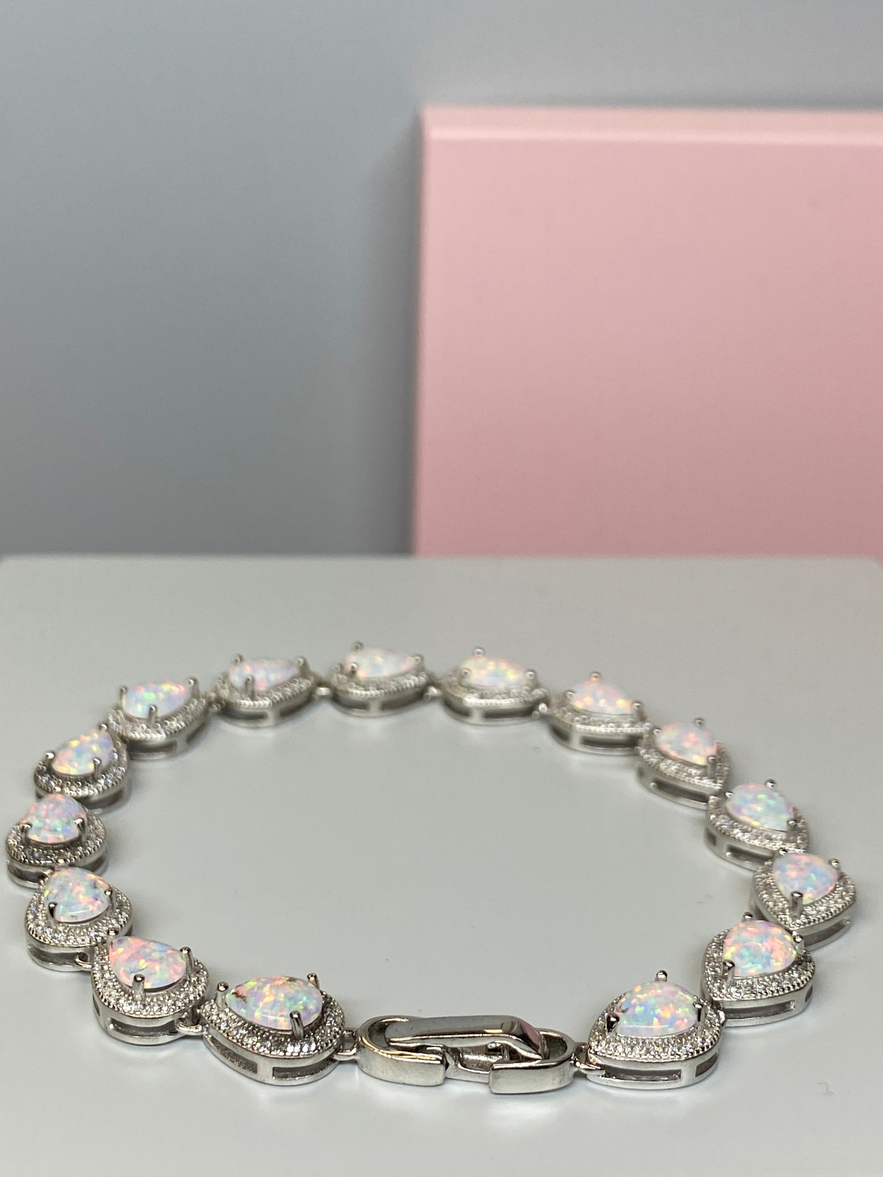 Silver Pear Shape 'Opal' Bracelet - Hallmark Jewellers Formby & The Jewellers Bench Widnes
