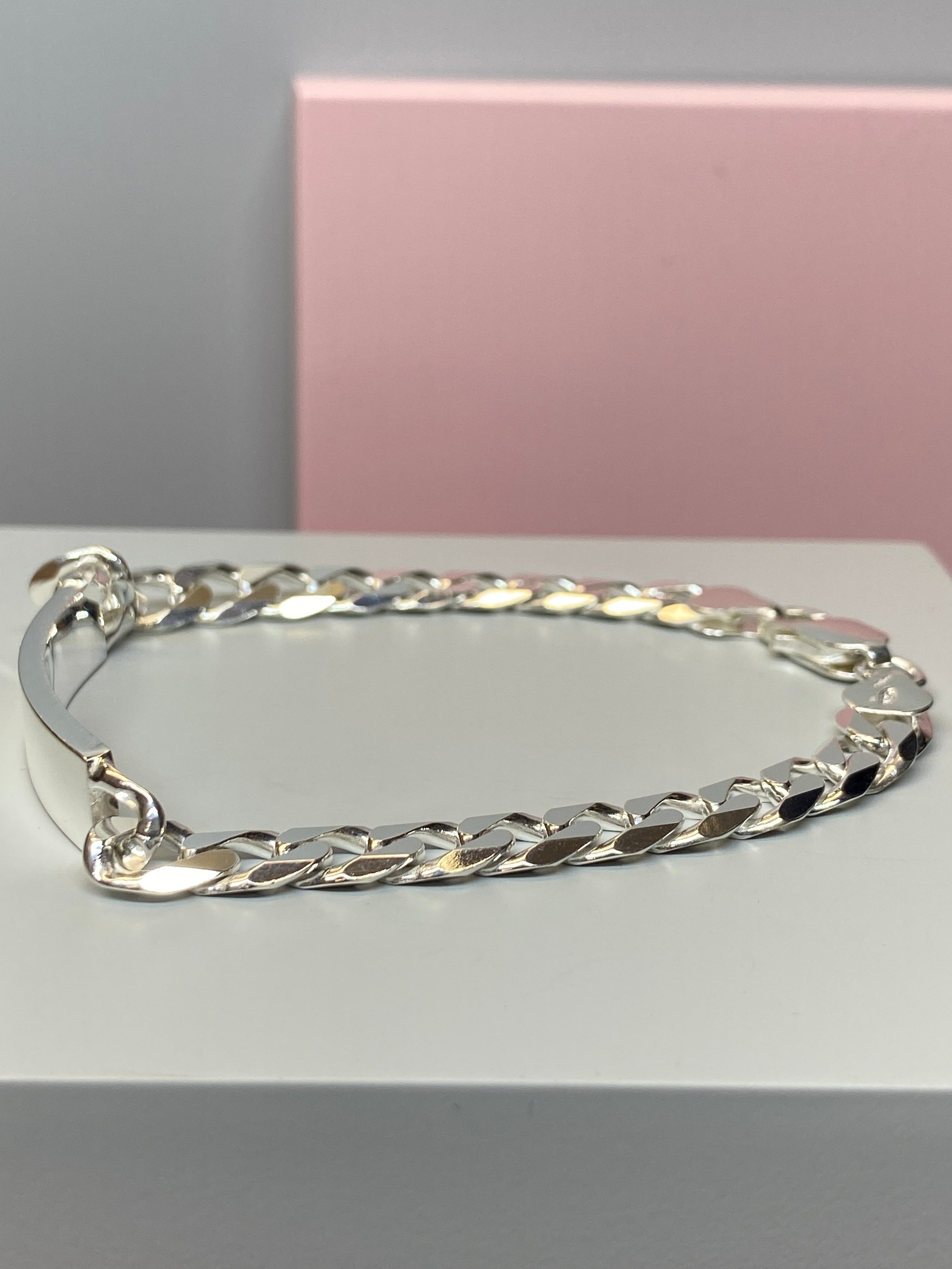 Silver Curb ID Bracelet - Hallmark Jewellers Formby & The Jewellers Bench Widnes