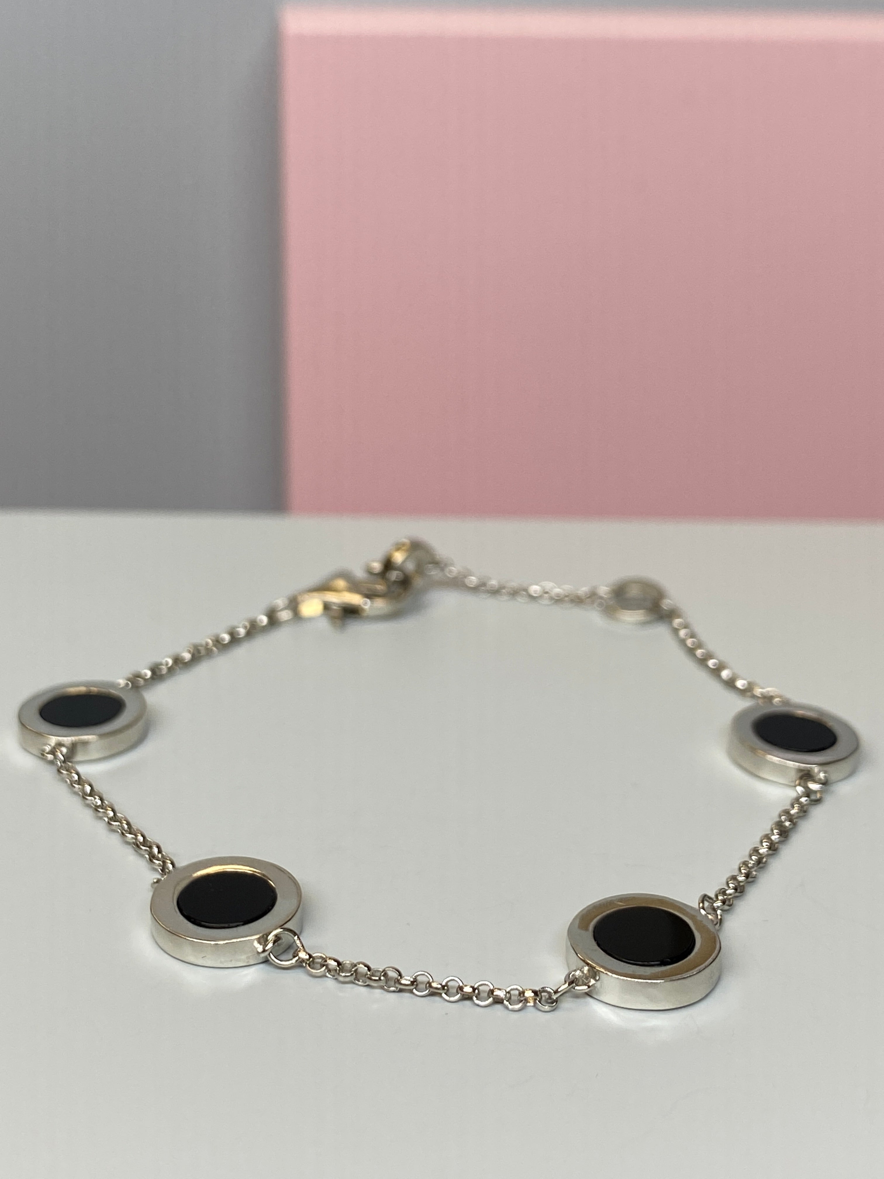 Silver Black Stone Bracelet - Hallmark Jewellers Formby & The Jewellers Bench Widnes