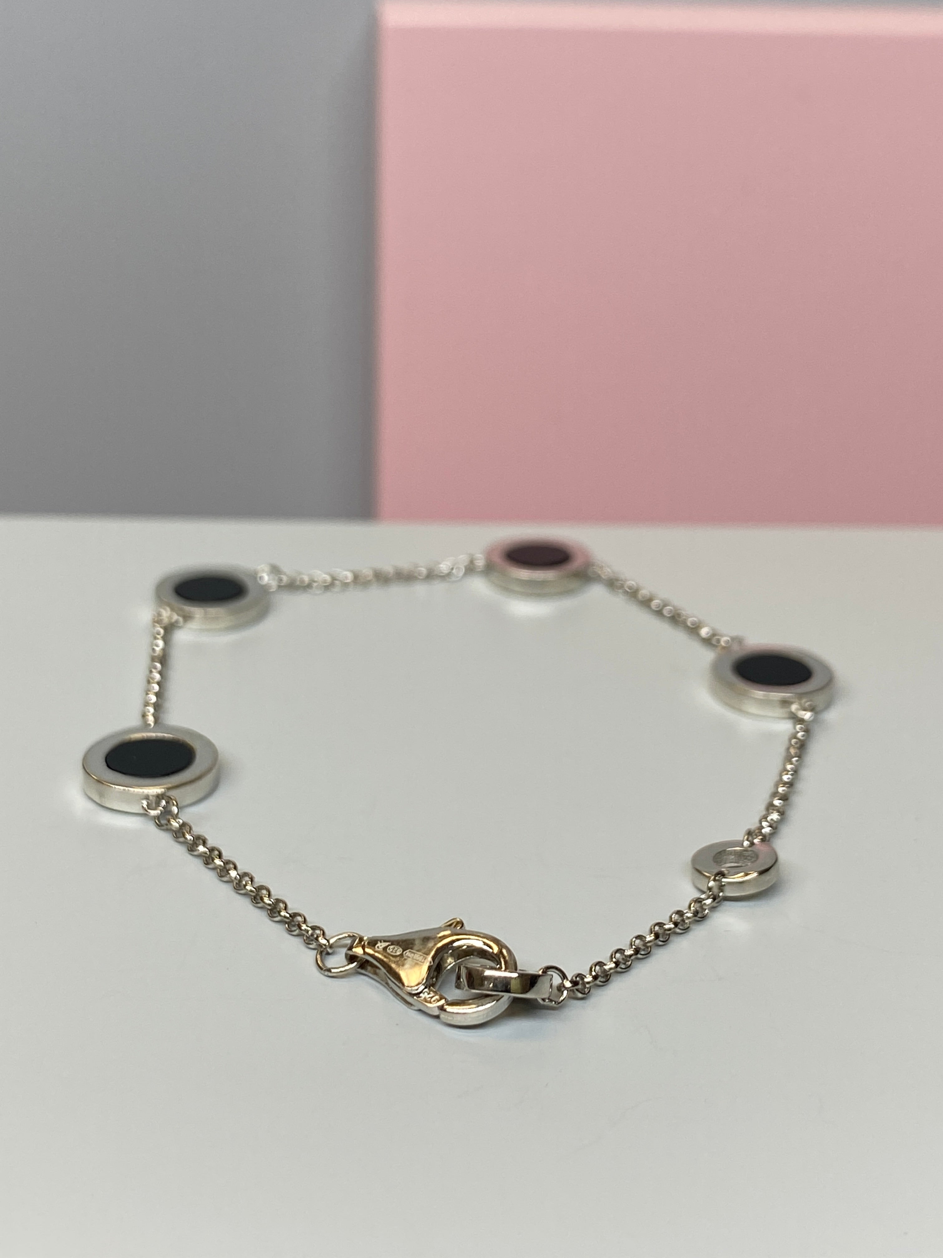 Silver Black Stone Bracelet - Hallmark Jewellers Formby & The Jewellers Bench Widnes