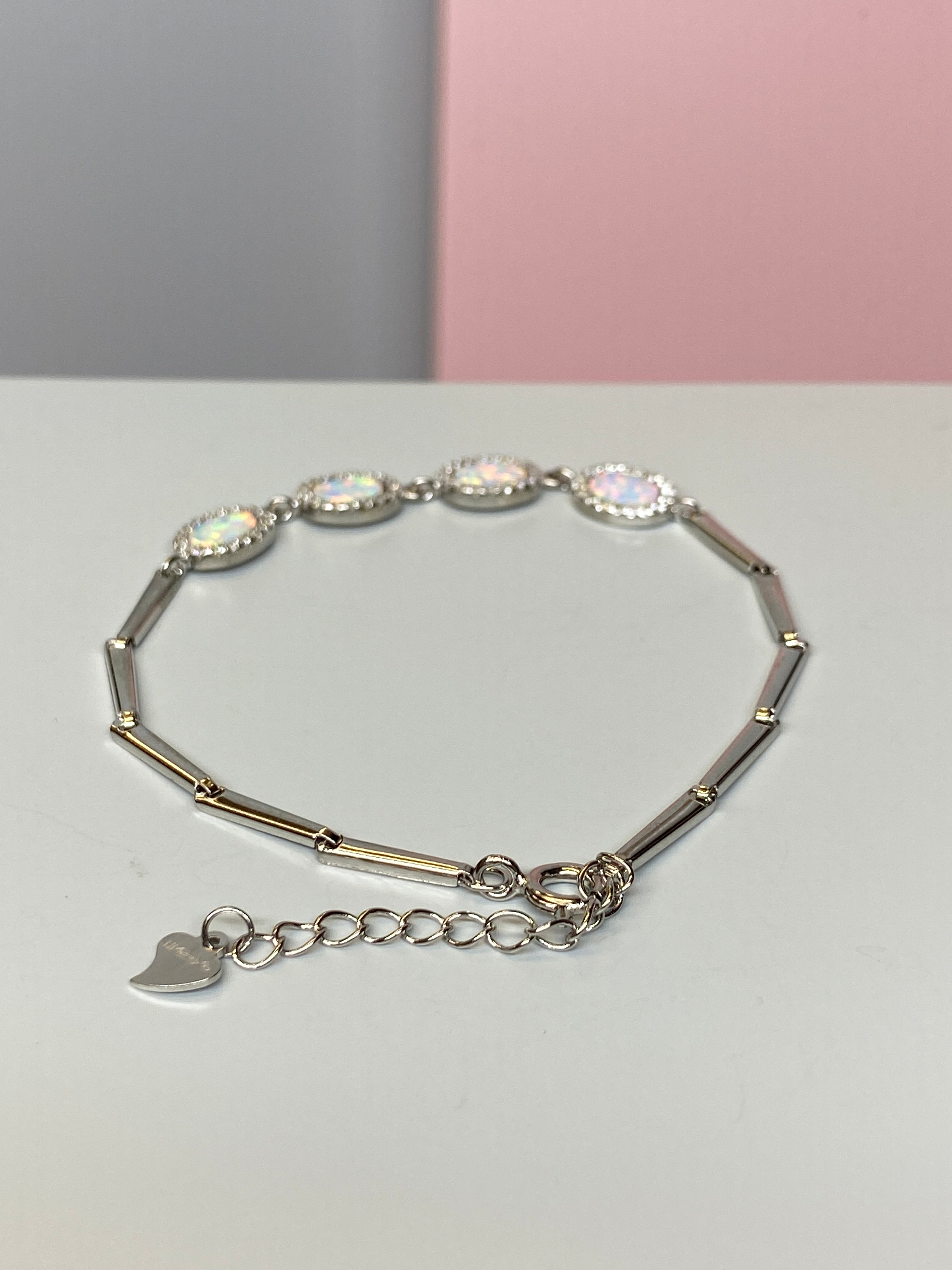 Silver 'Opal'& CZ Bracelet - Hallmark Jewellers Formby & The Jewellers Bench Widnes