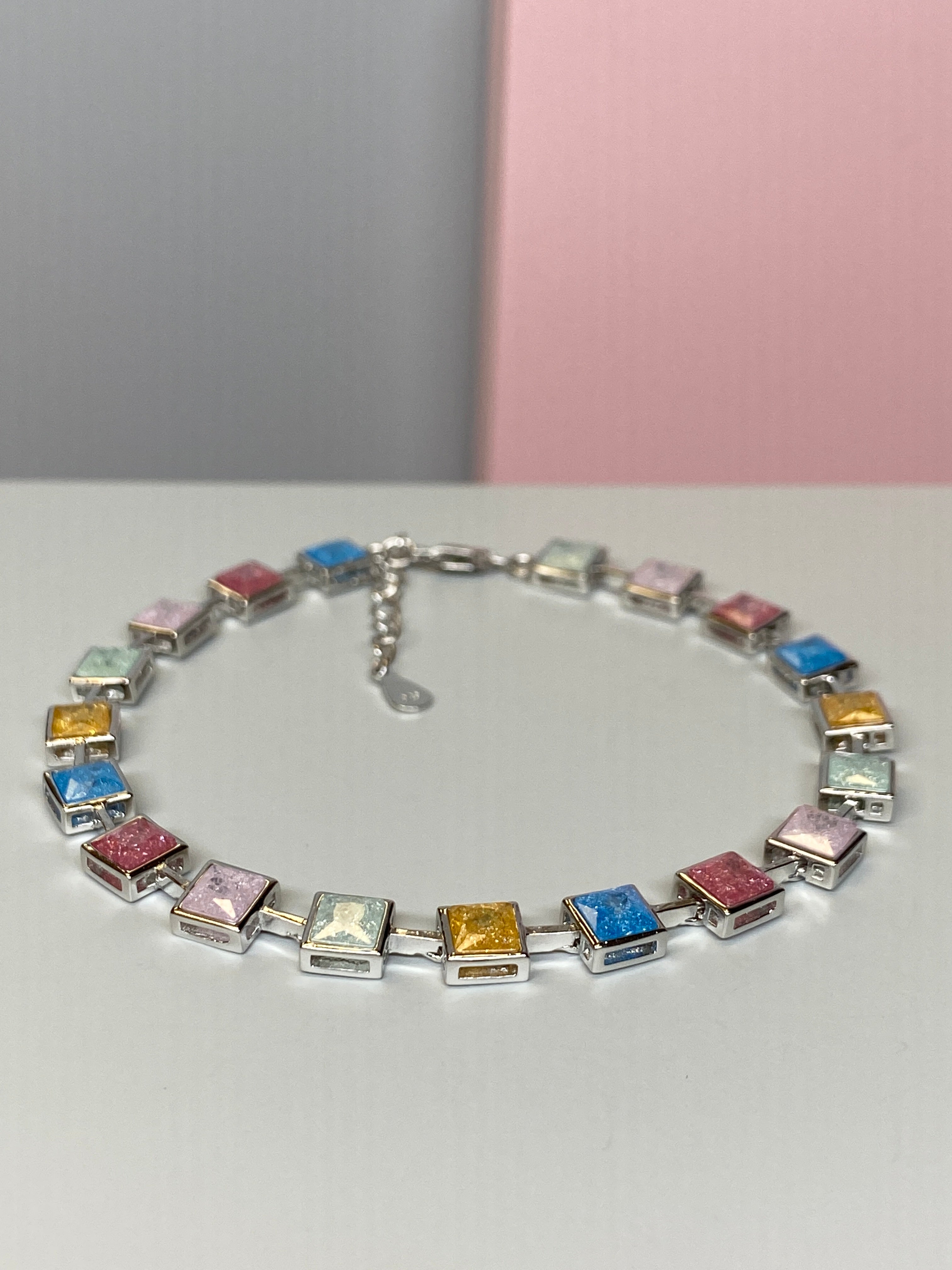Silver Multicoloured Stones Bracelet - Hallmark Jewellers Formby & The Jewellers Bench Widnes