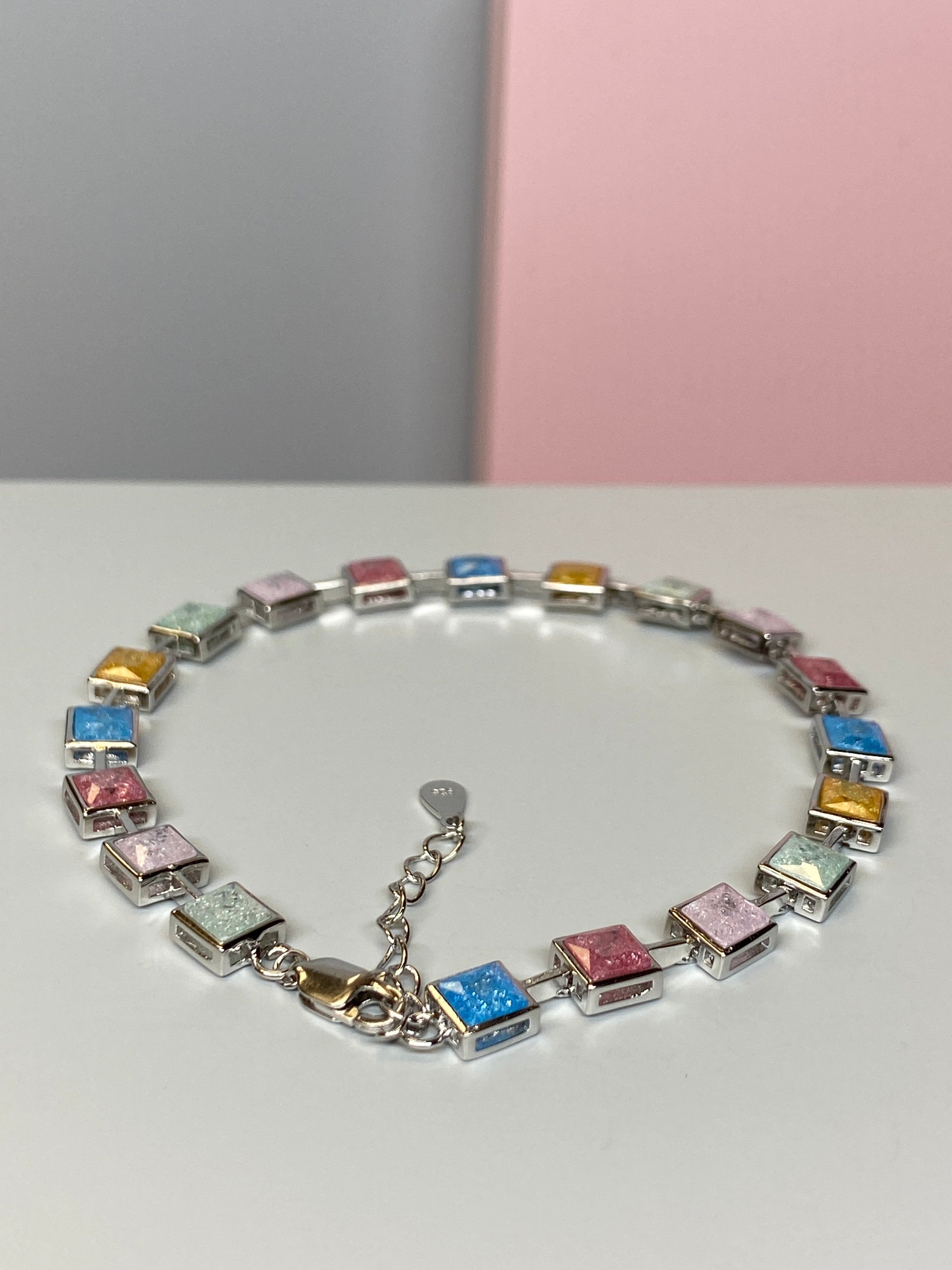 Silver Multicoloured Stones Bracelet - Hallmark Jewellers Formby & The Jewellers Bench Widnes