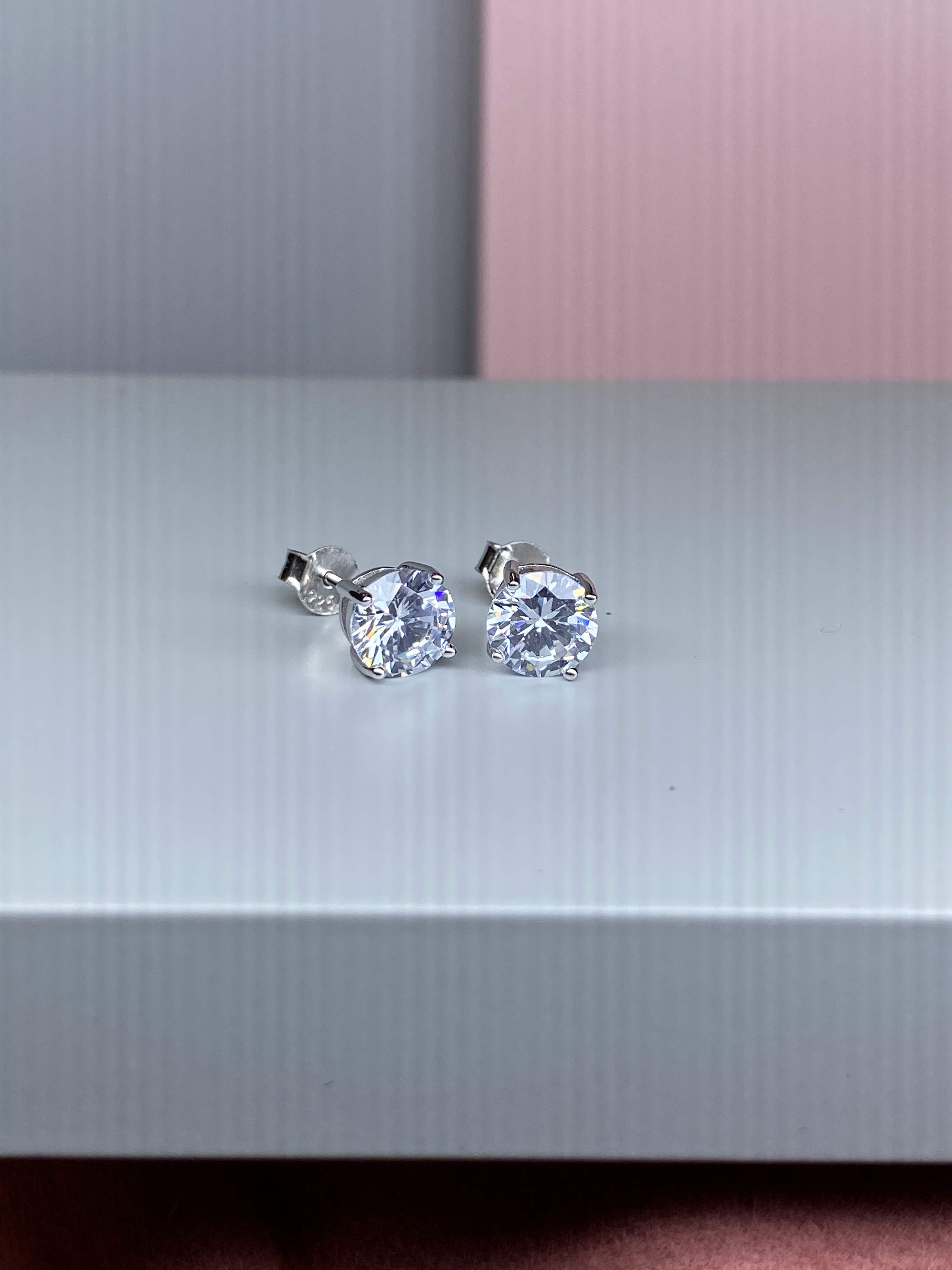 Sterling Silver Round CZ Earrings - 7mm - Hallmark Jewellers Formby & The Jewellers Bench Widnes